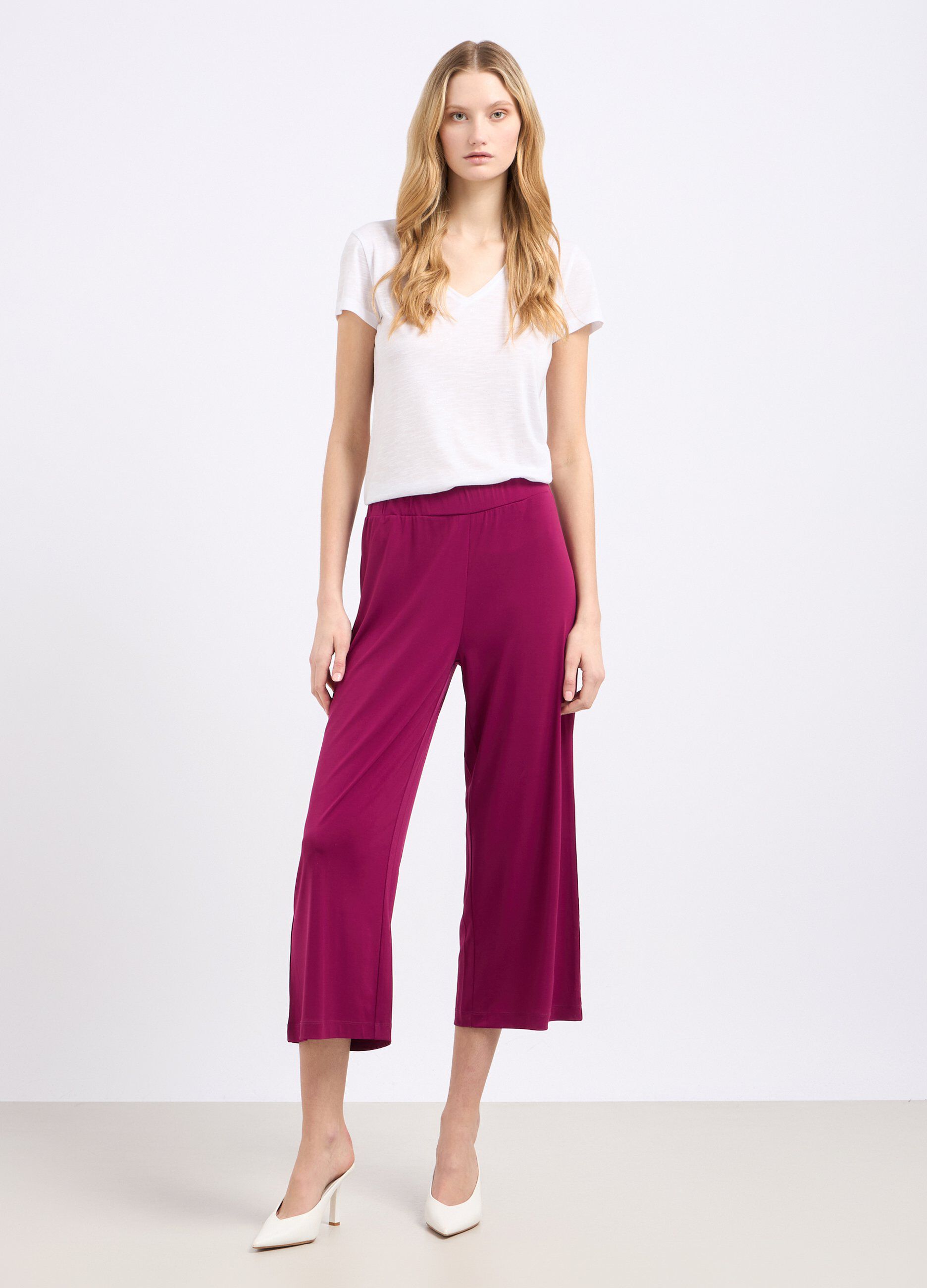 Pantaloni palazzo cropped donna_0