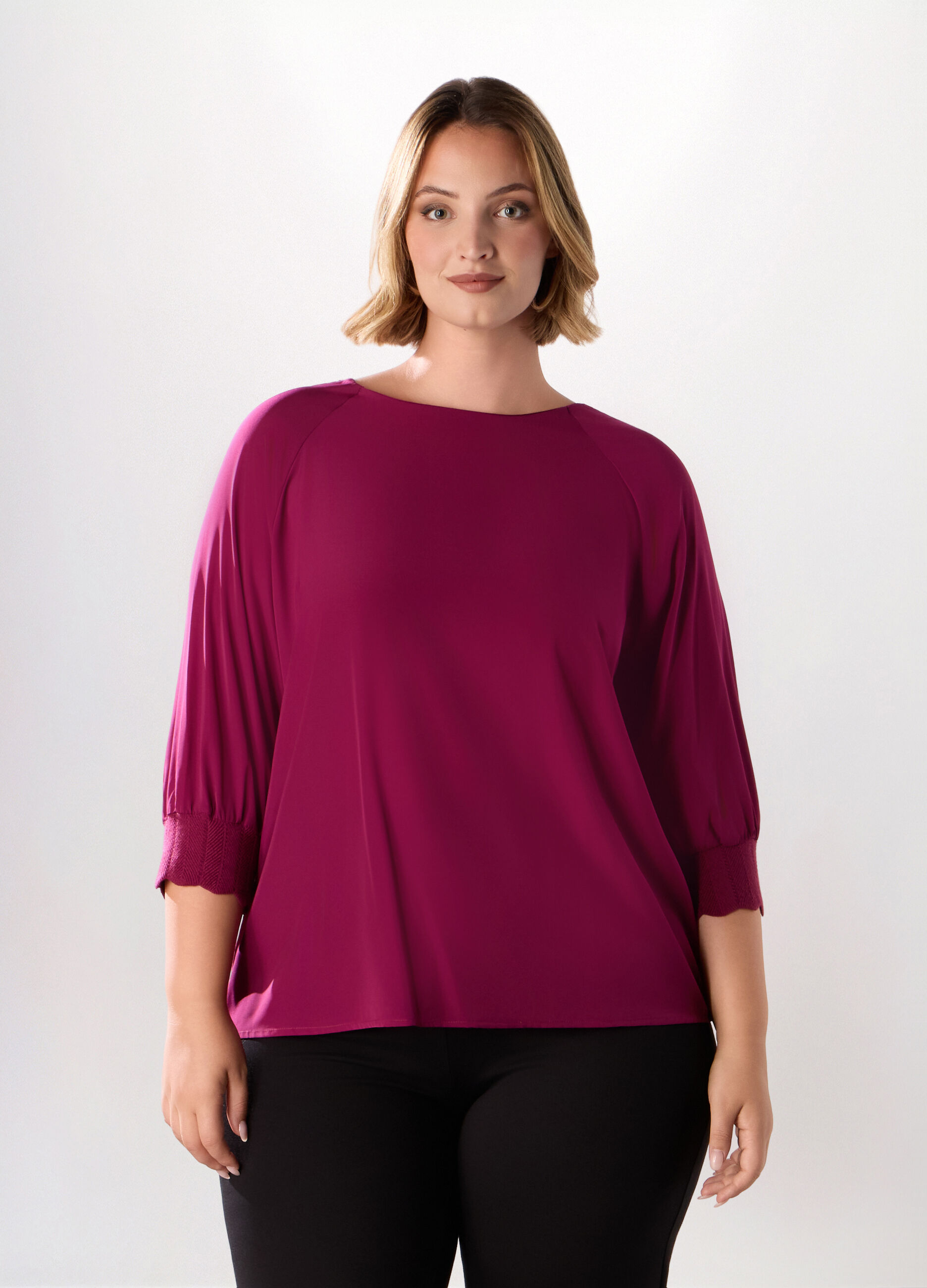 Blusa con maniche a 3/4 donna curvy_0