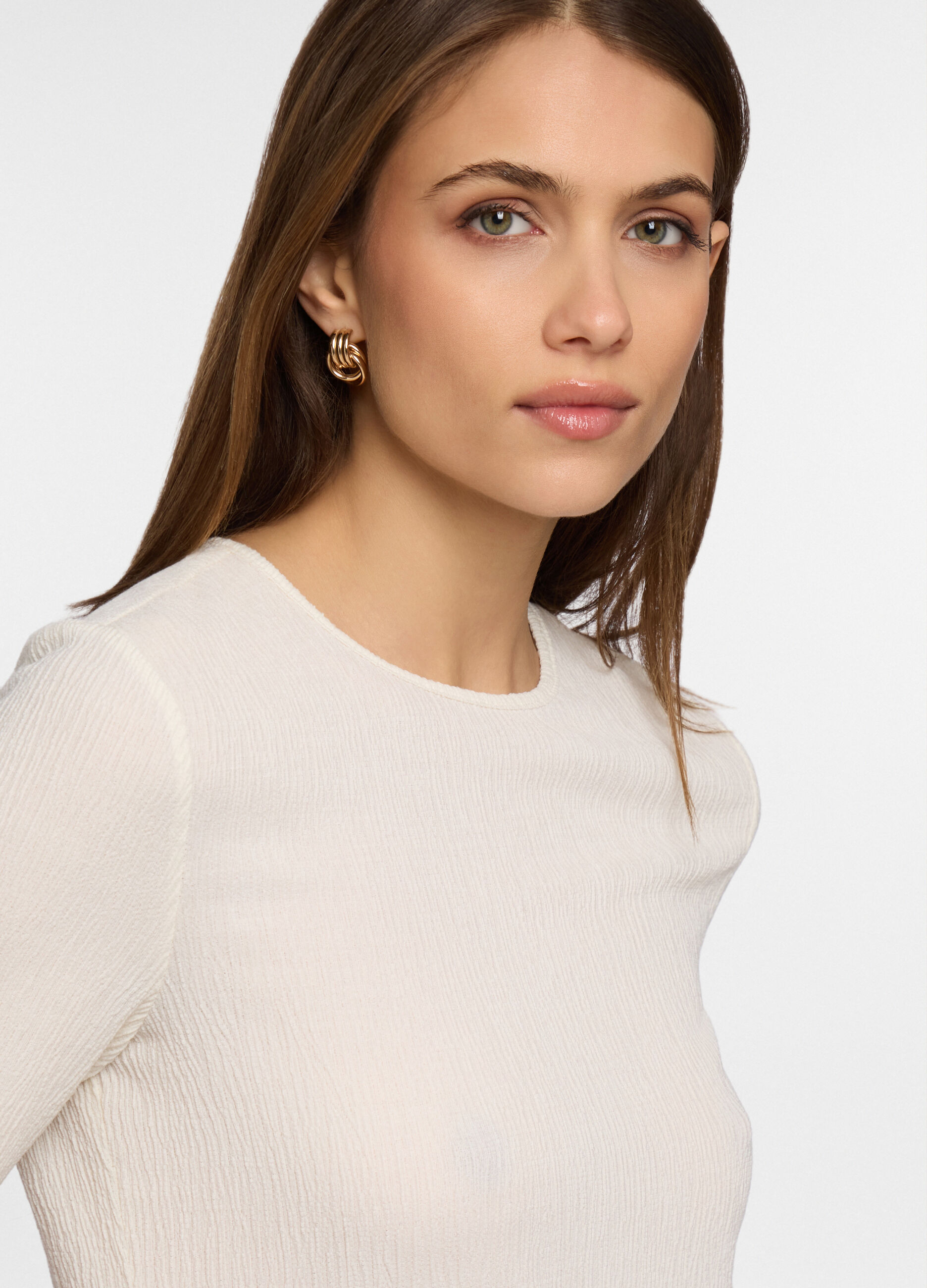 T-shirt girocollo stretch donna_2