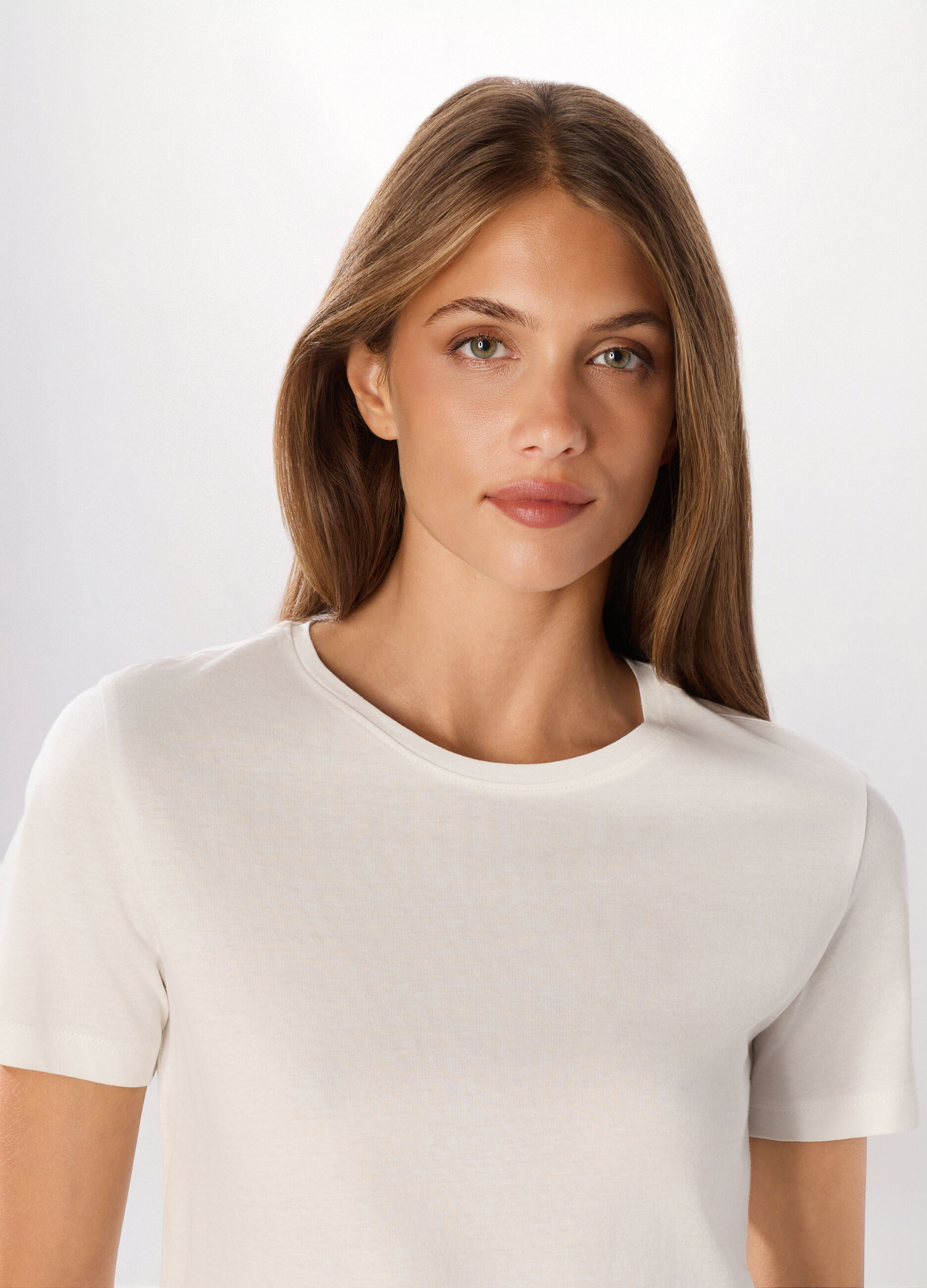 T-shirt in jersey di puro cotone donna_2