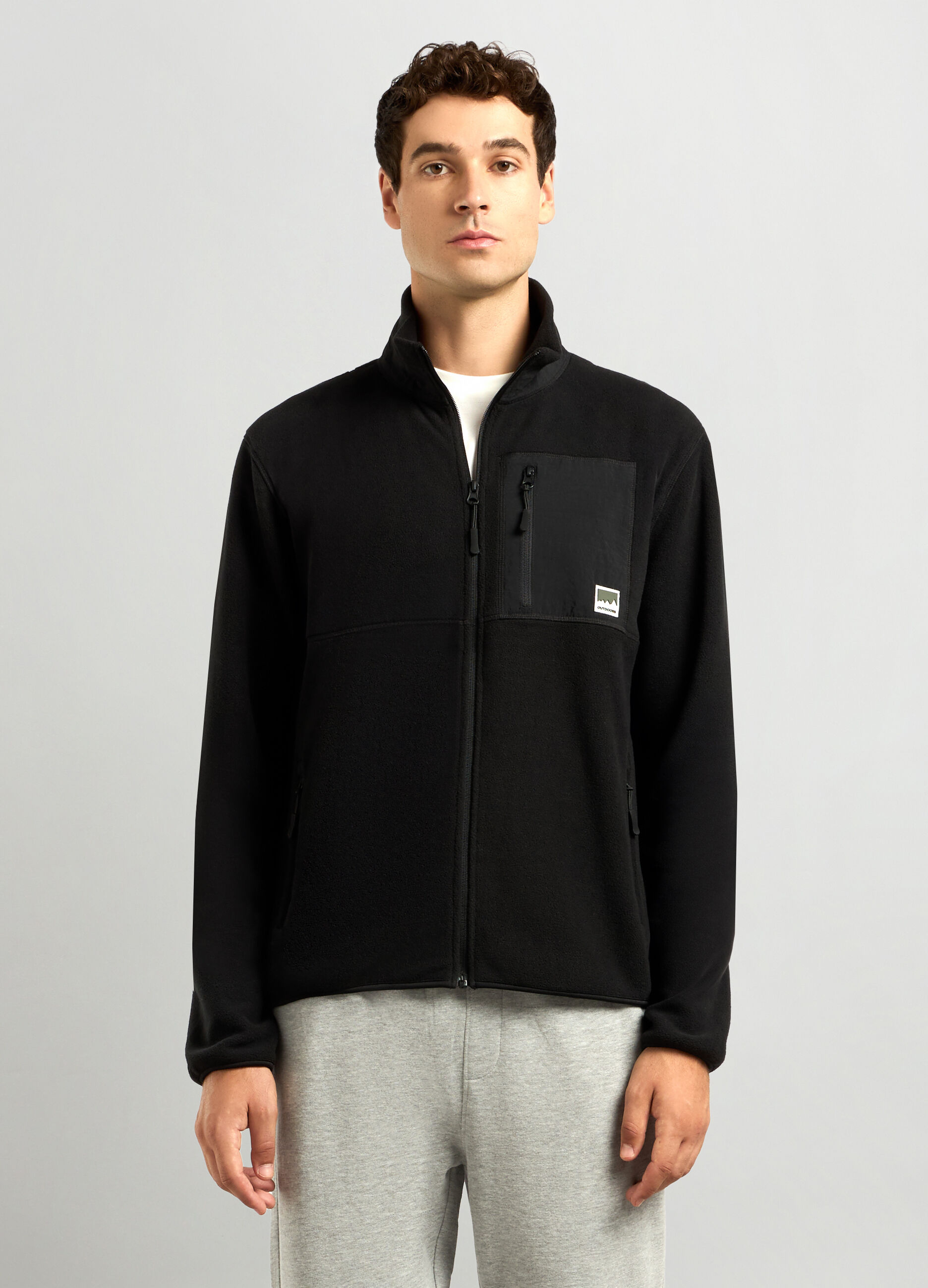 Felpa in pile full zip uomo_0