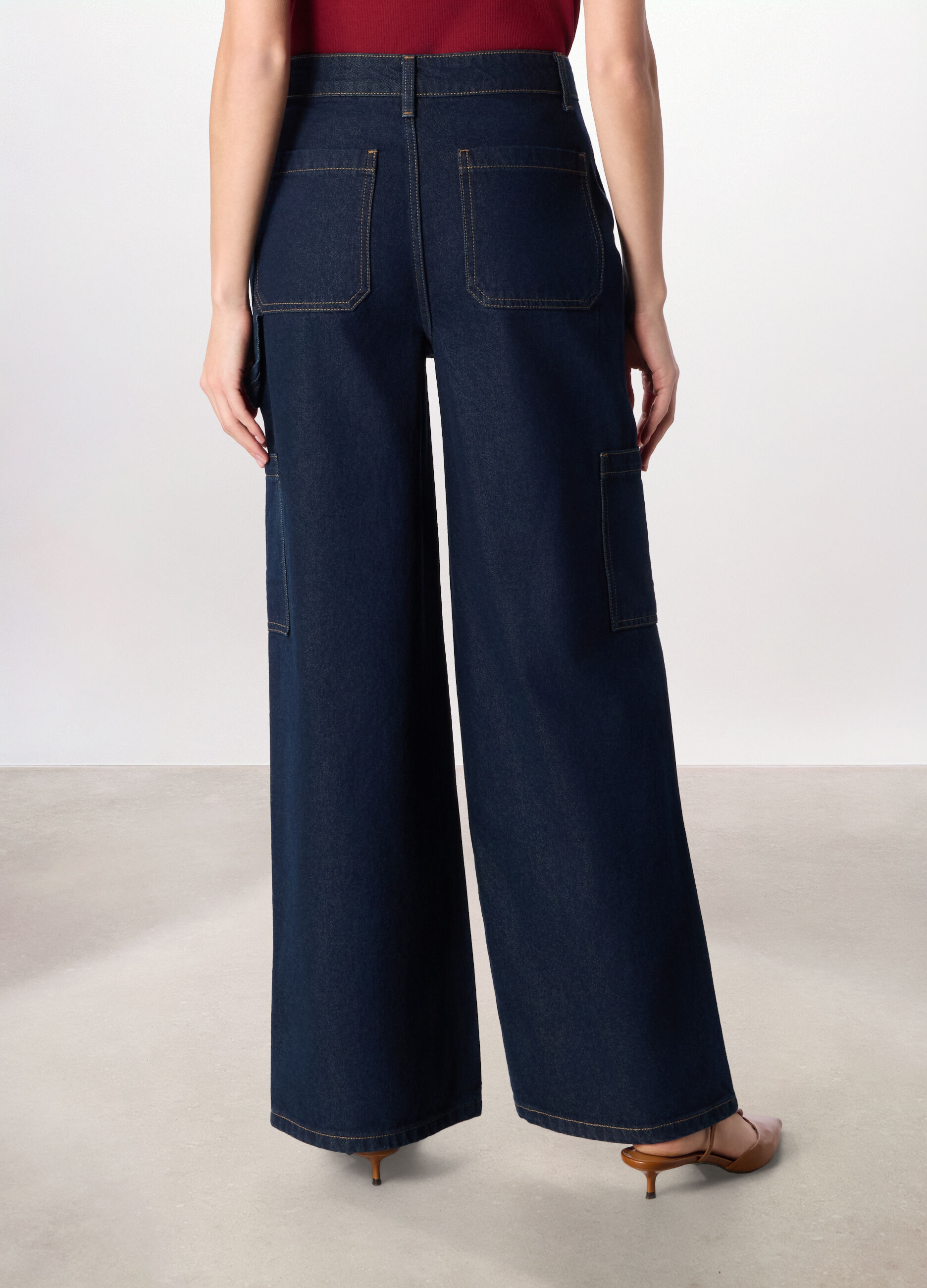 Pantaloni wide leg cargo donna_1