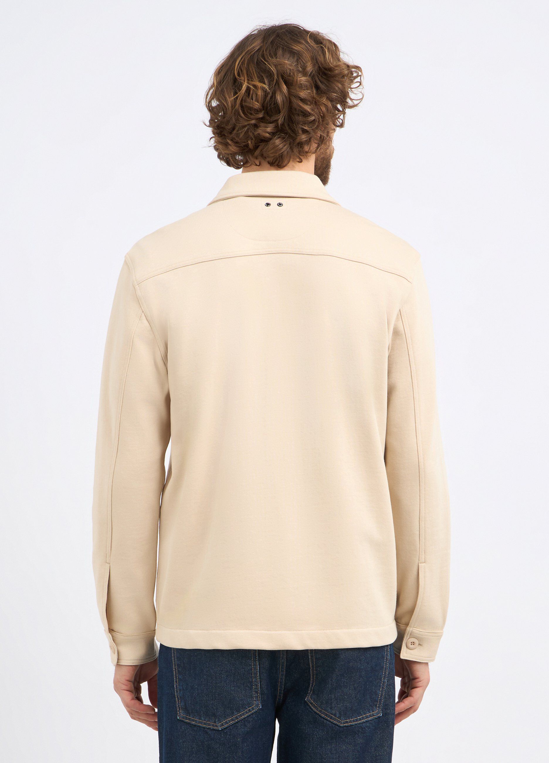Felpa camicia in puro cotone uomo_1