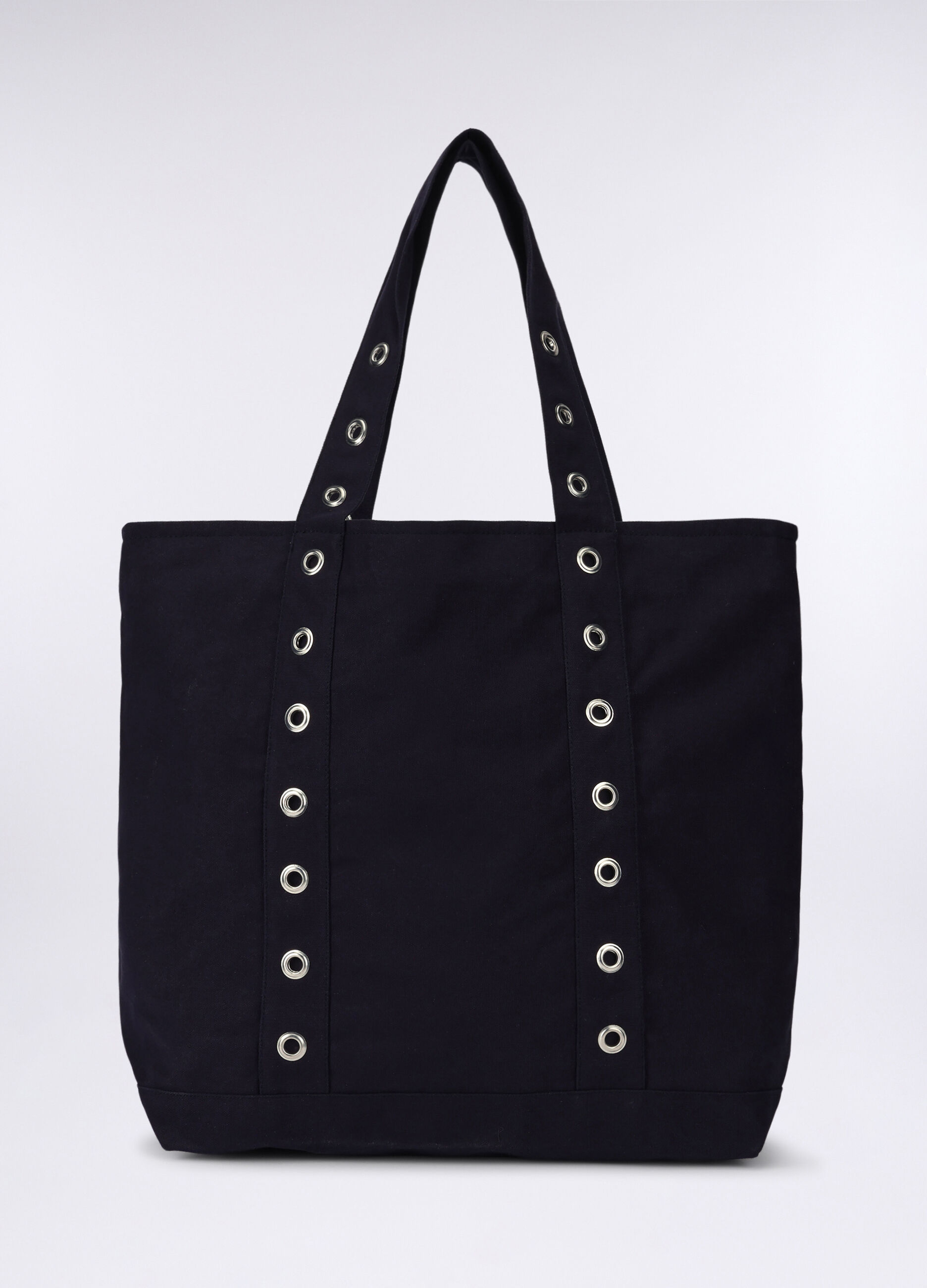 Borsa mare in puro cotone borchiata donna_0