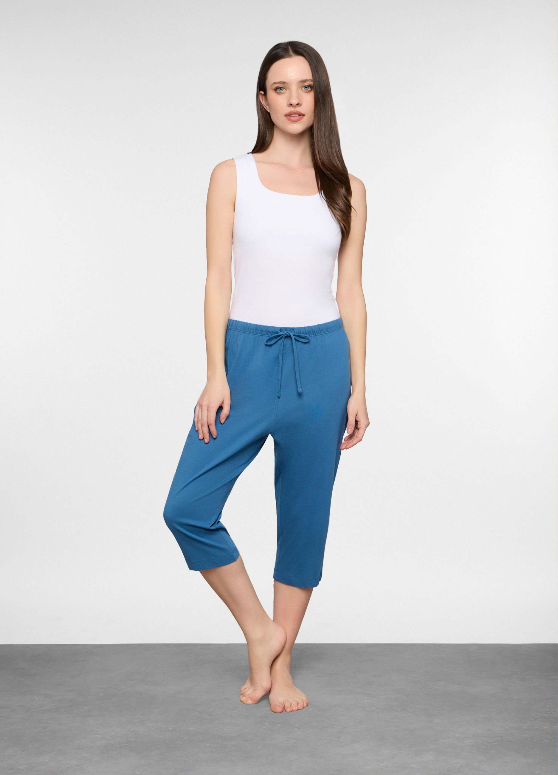 Pantalone pigiama capri regular fit donna_0