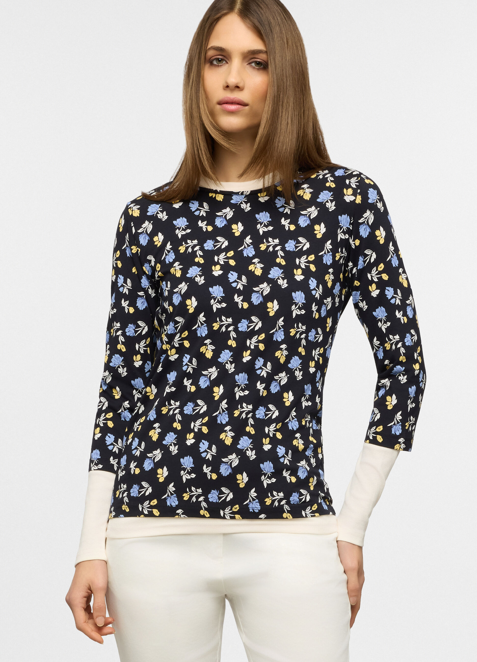 T-shirt girocollo stretch donna_0