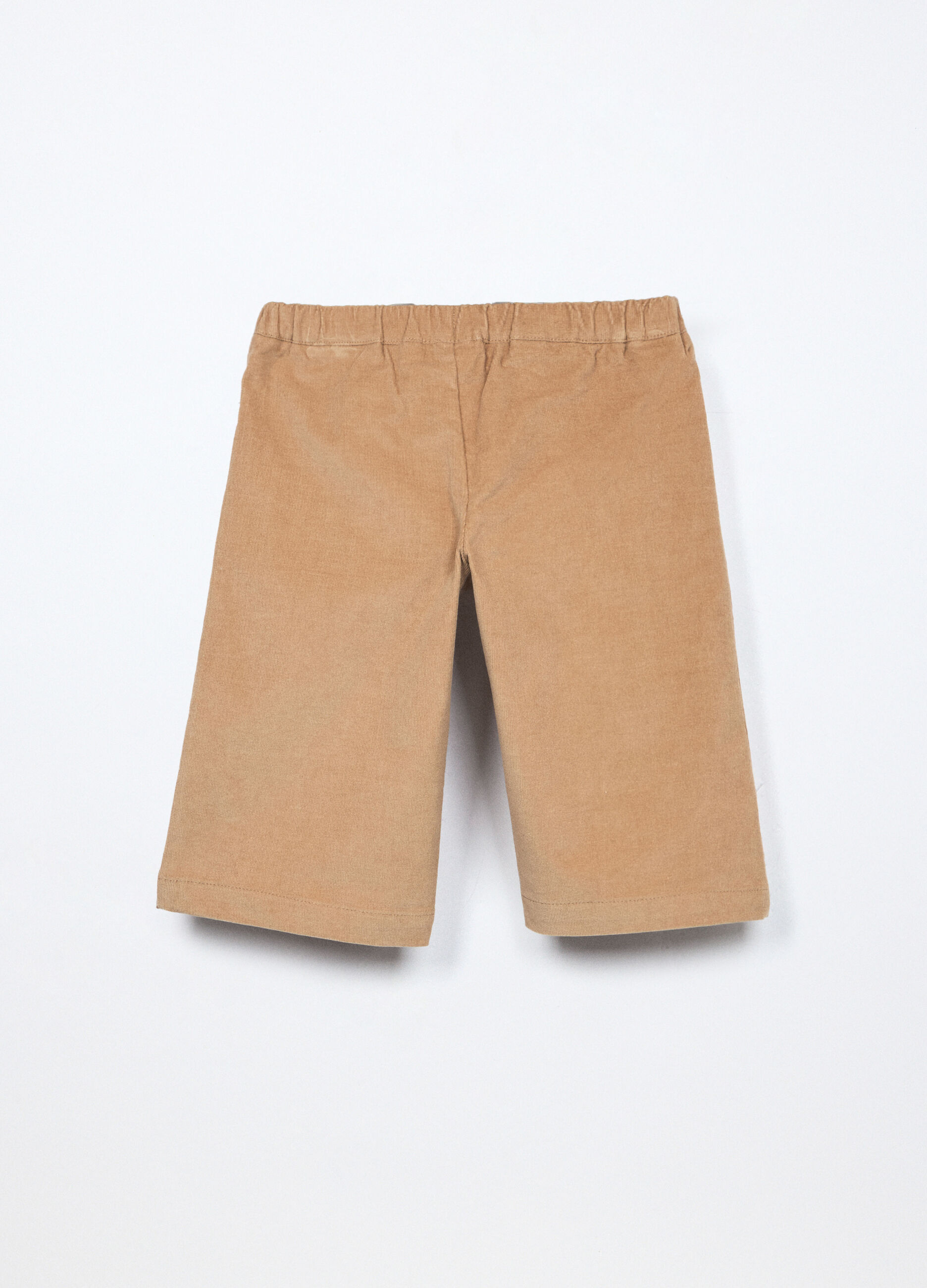 Pantaloni in costina di cotone stretch neonata_1