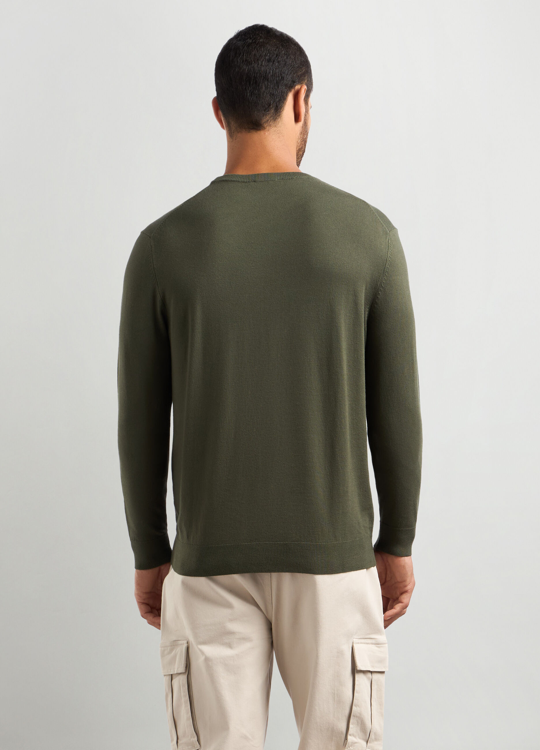 Maglione girocollo maglia rasata uomo_1