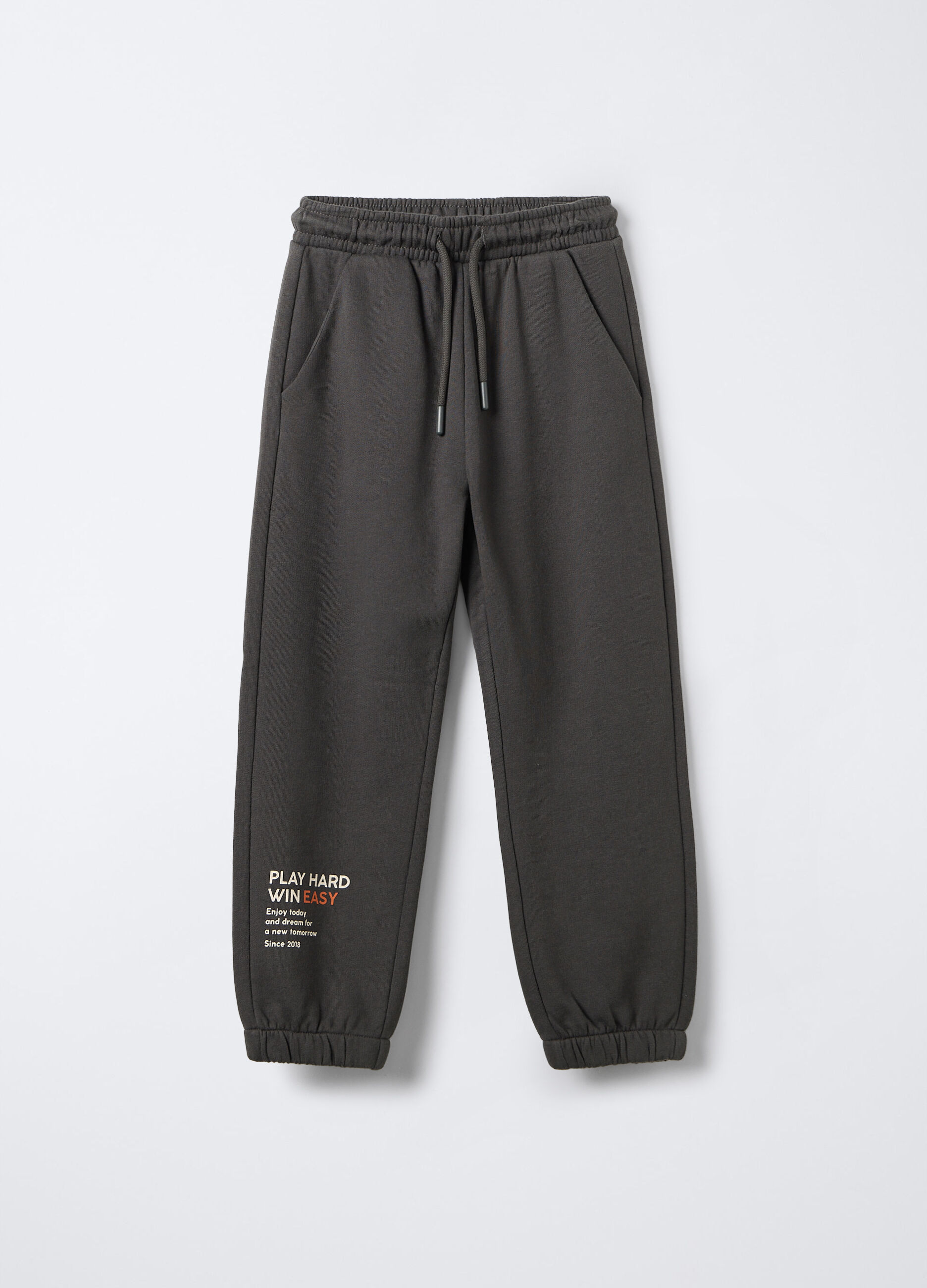 Jogger in felpa di puro cotone bambino_0