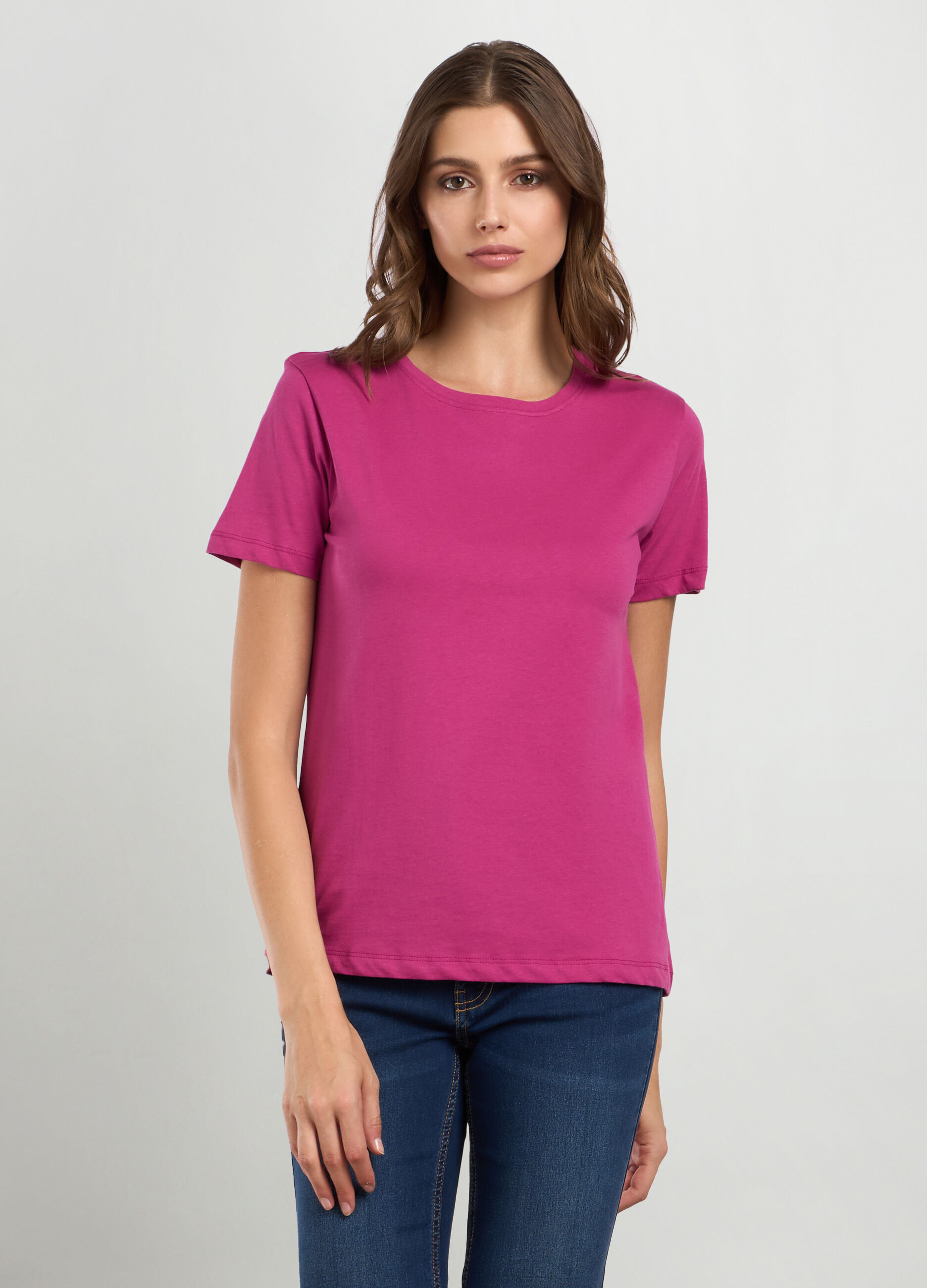 T-shirt in jersey di puro cotone donna_0