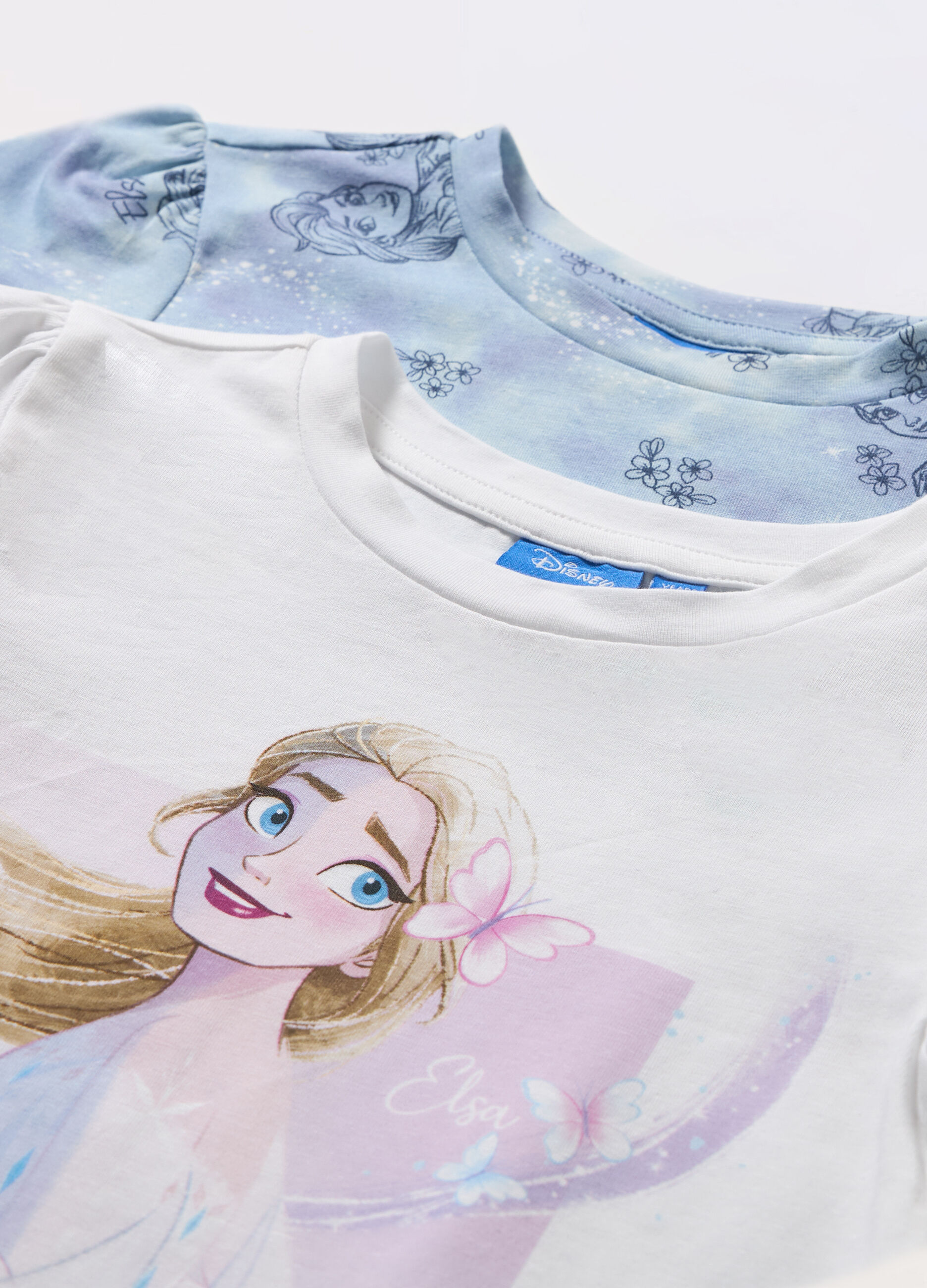 Pack 2 t-shirt Frozen in cotone stretch bambina