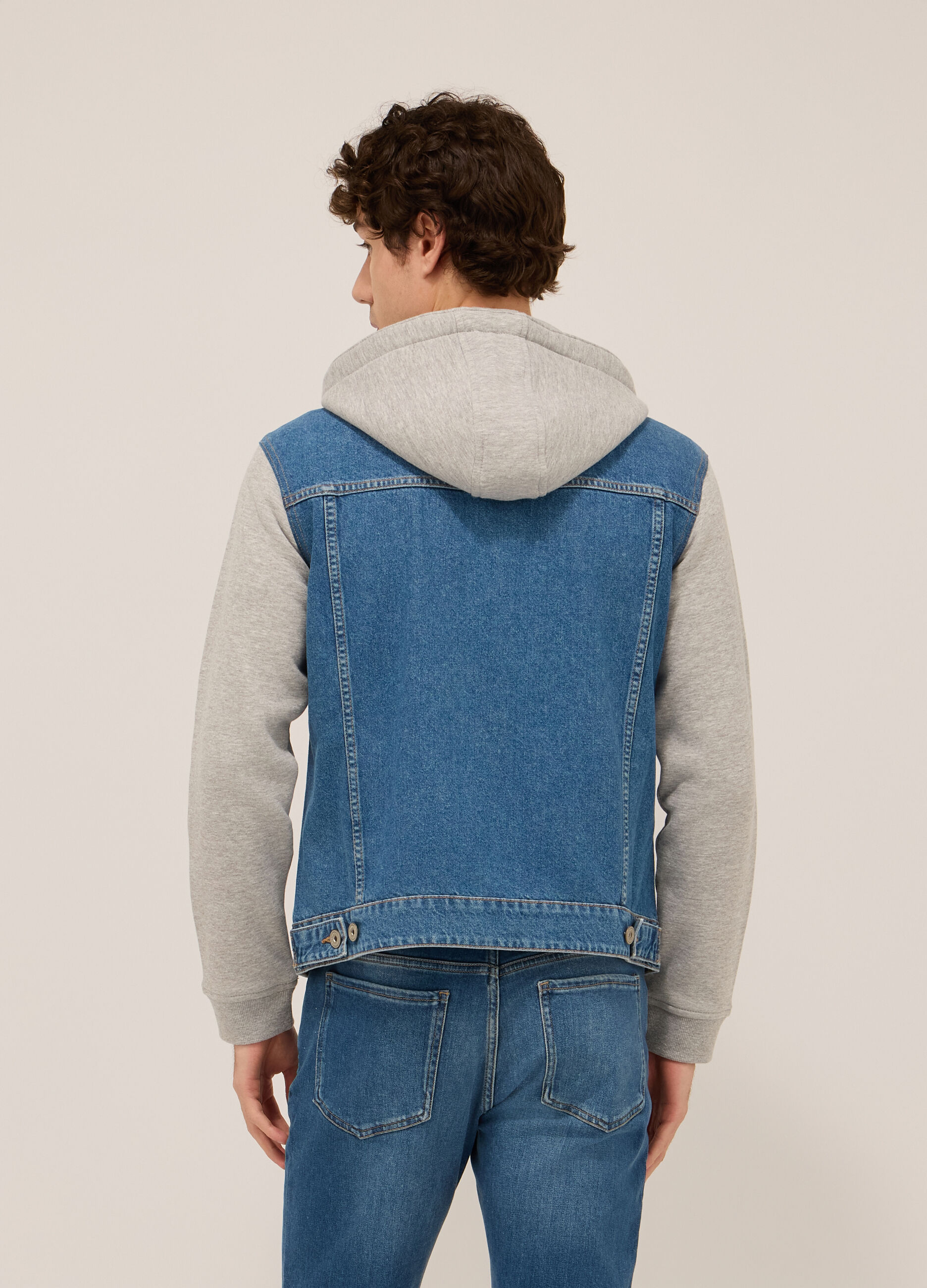 Giacca sportiva in denim di cotone uomo_1