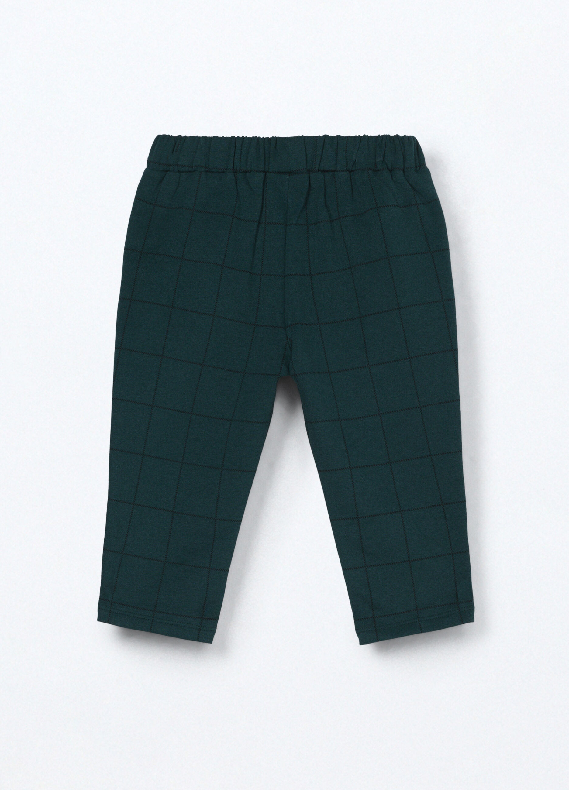 Pantaloni in cotone fleece stretch neonato_1