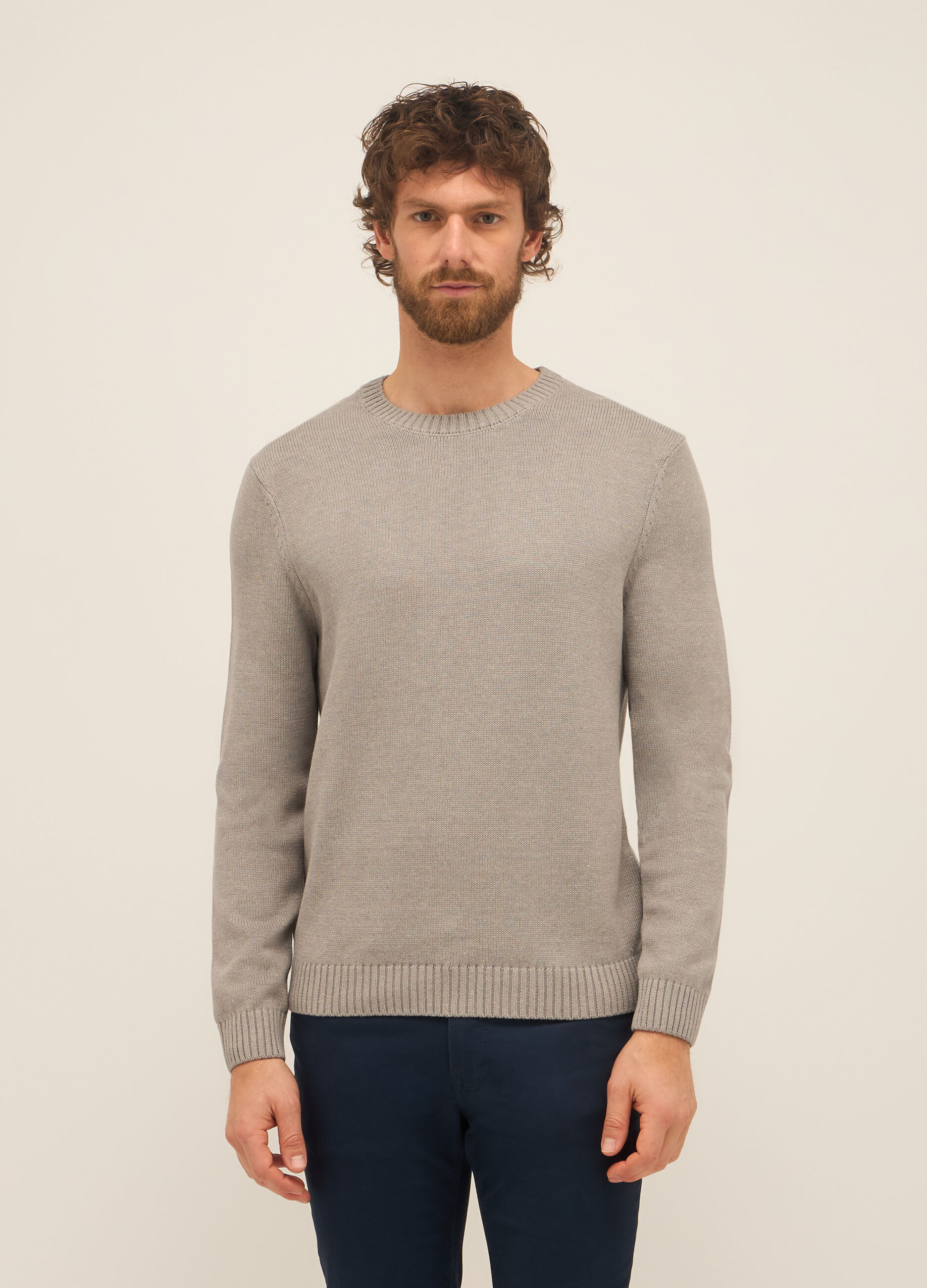 Maglione girocollo in misto cotone uomo