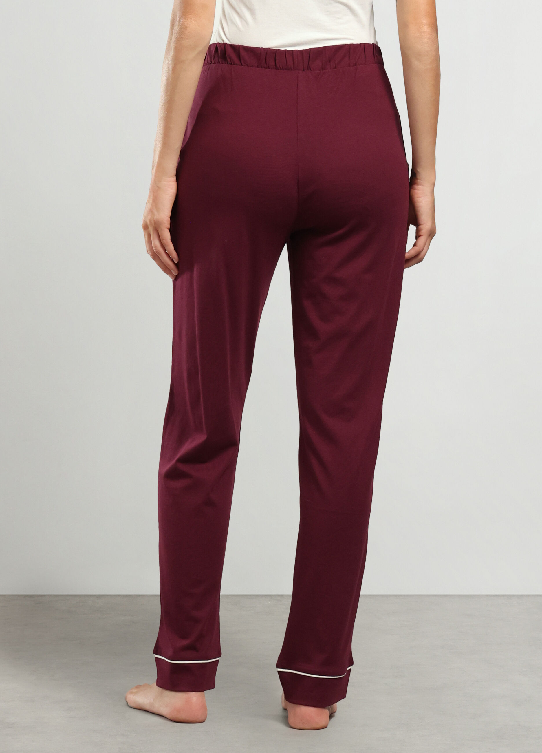 Pantaloni lunghi pigiama in misto cotone donna_1