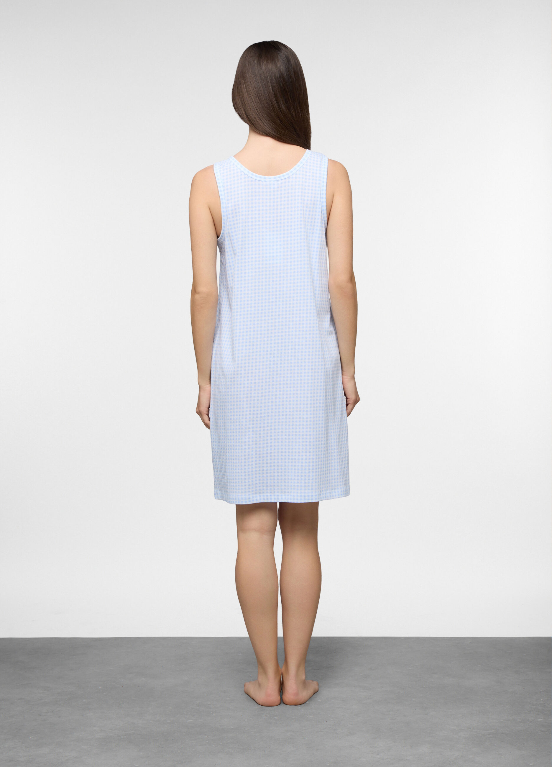 Camicia da notte corta in jersey di puro cotone donna_1