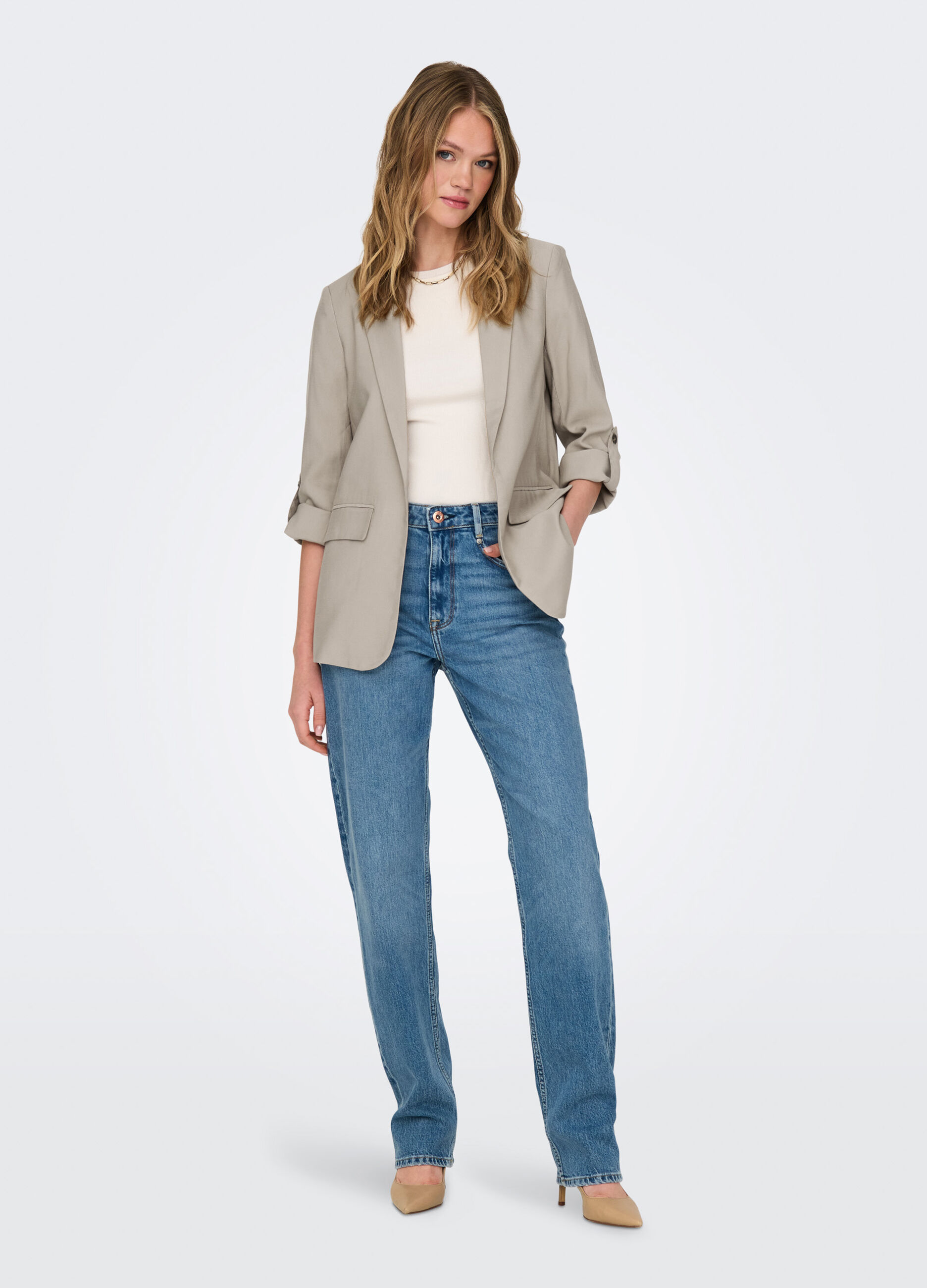 Blazer con collo revers donna_0