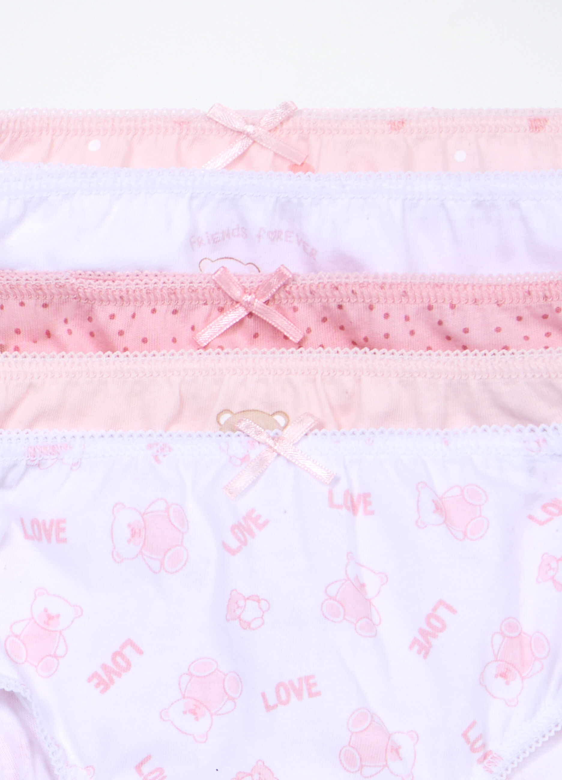 Pack 5 slip in jersey di puro cotone bambina_3