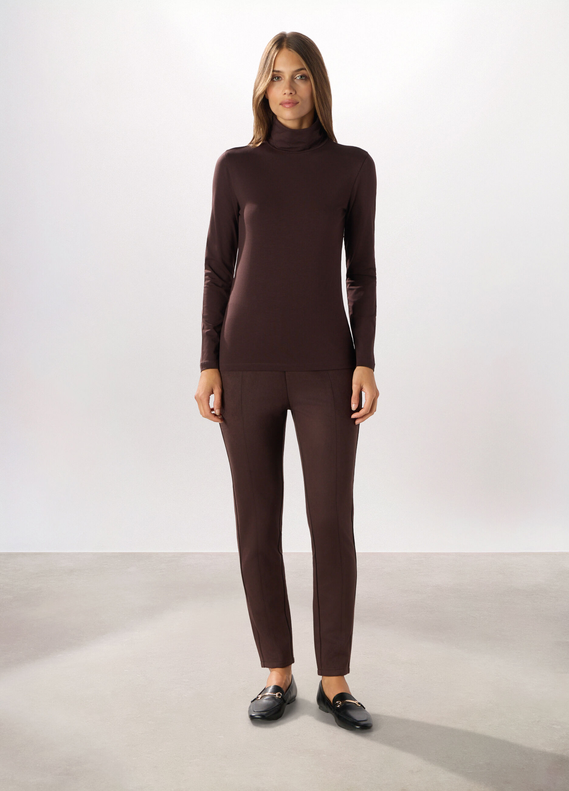 Leggings effetto scamosciato donna_0