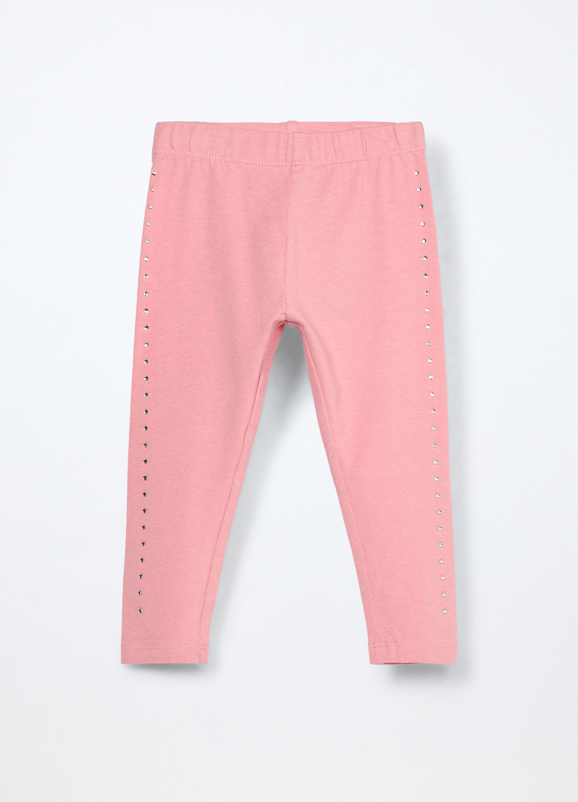 Leggings in jersey stretch con strass neonata_0