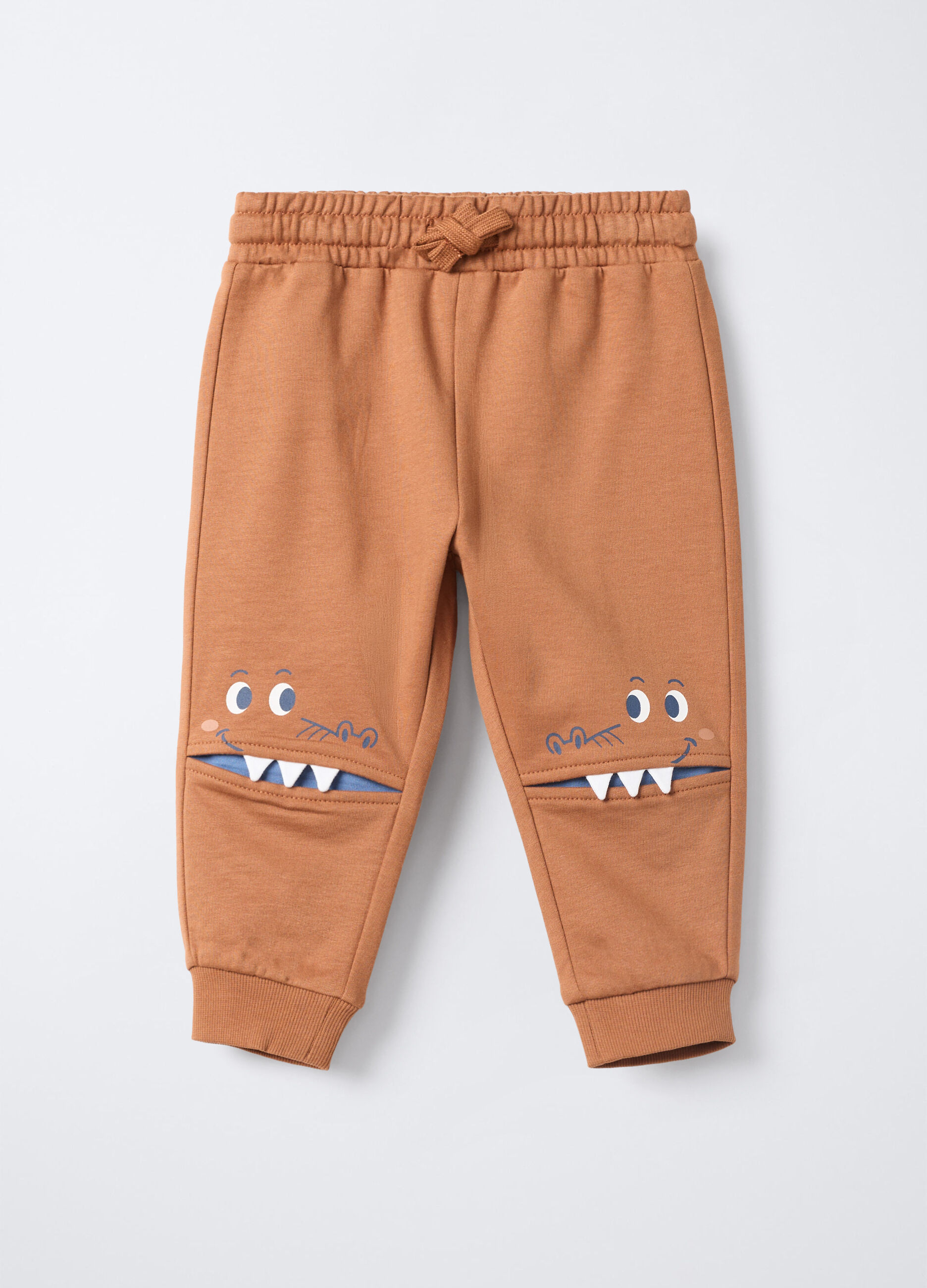Jogger in puro cotone garzato bimbo_0