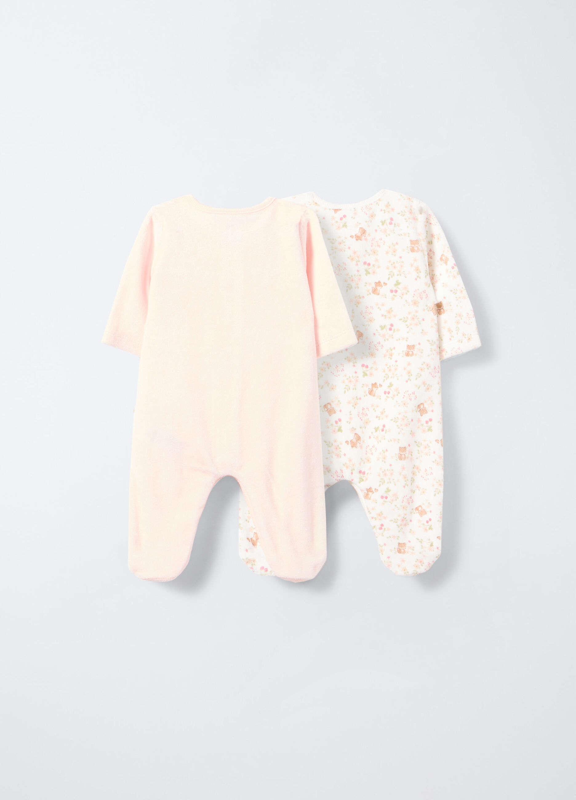 Pack 2 tutine velour misto cotone neonata