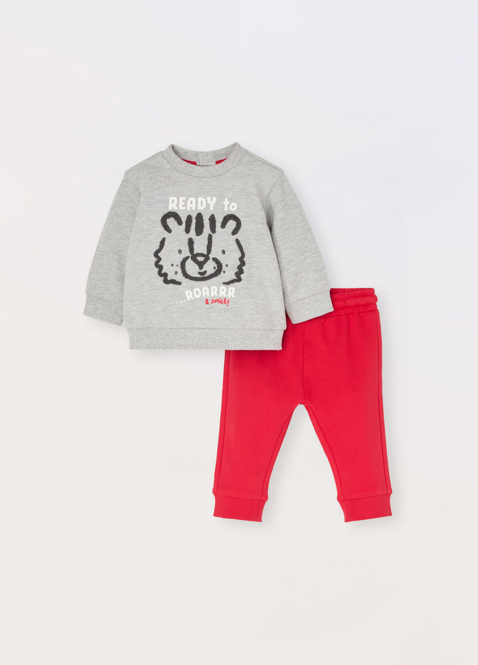 Jogging set in french terry di misto cotone neonato_0
