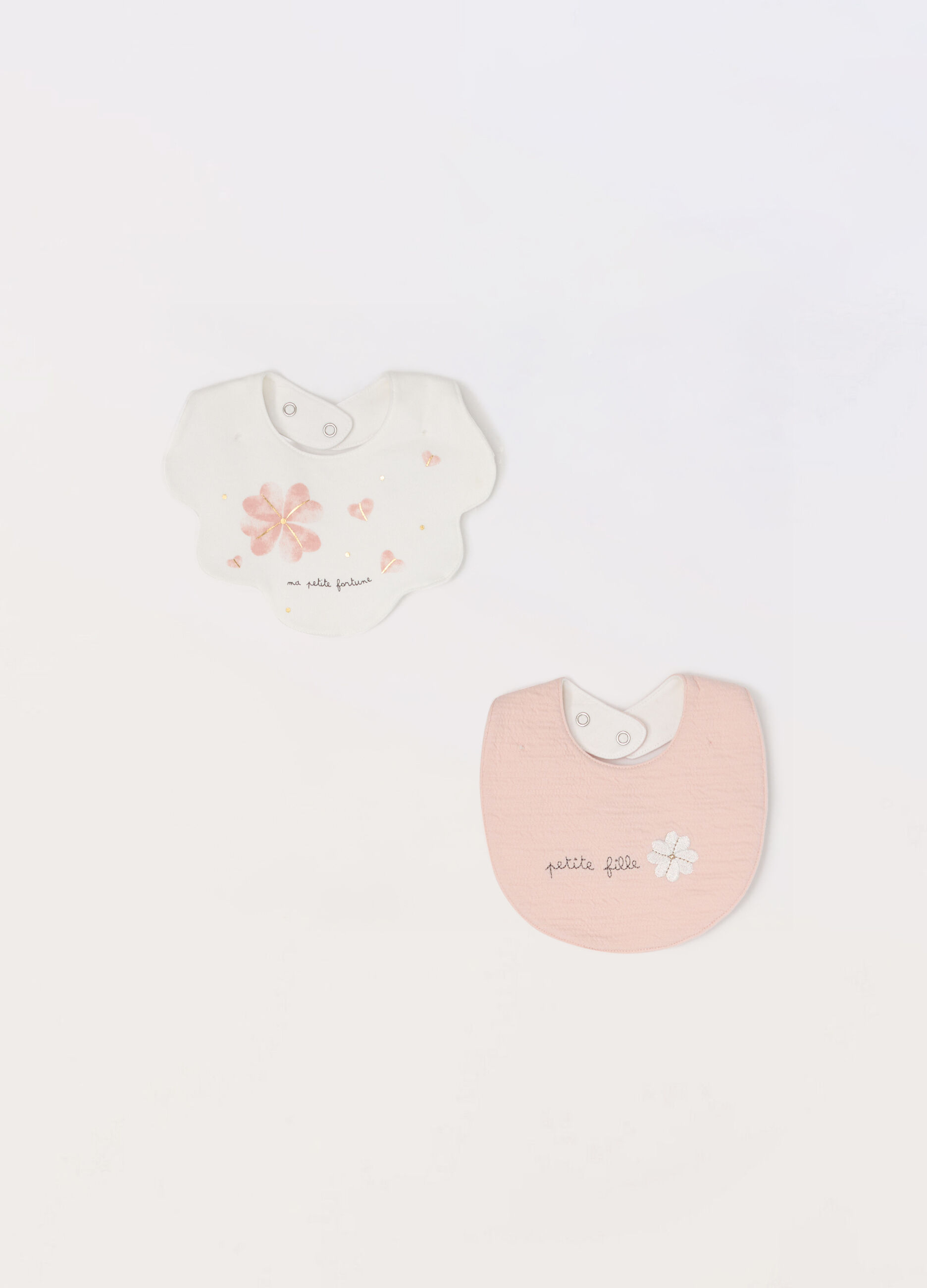 Pack 2 bavaglini in misto cotone neonata_0