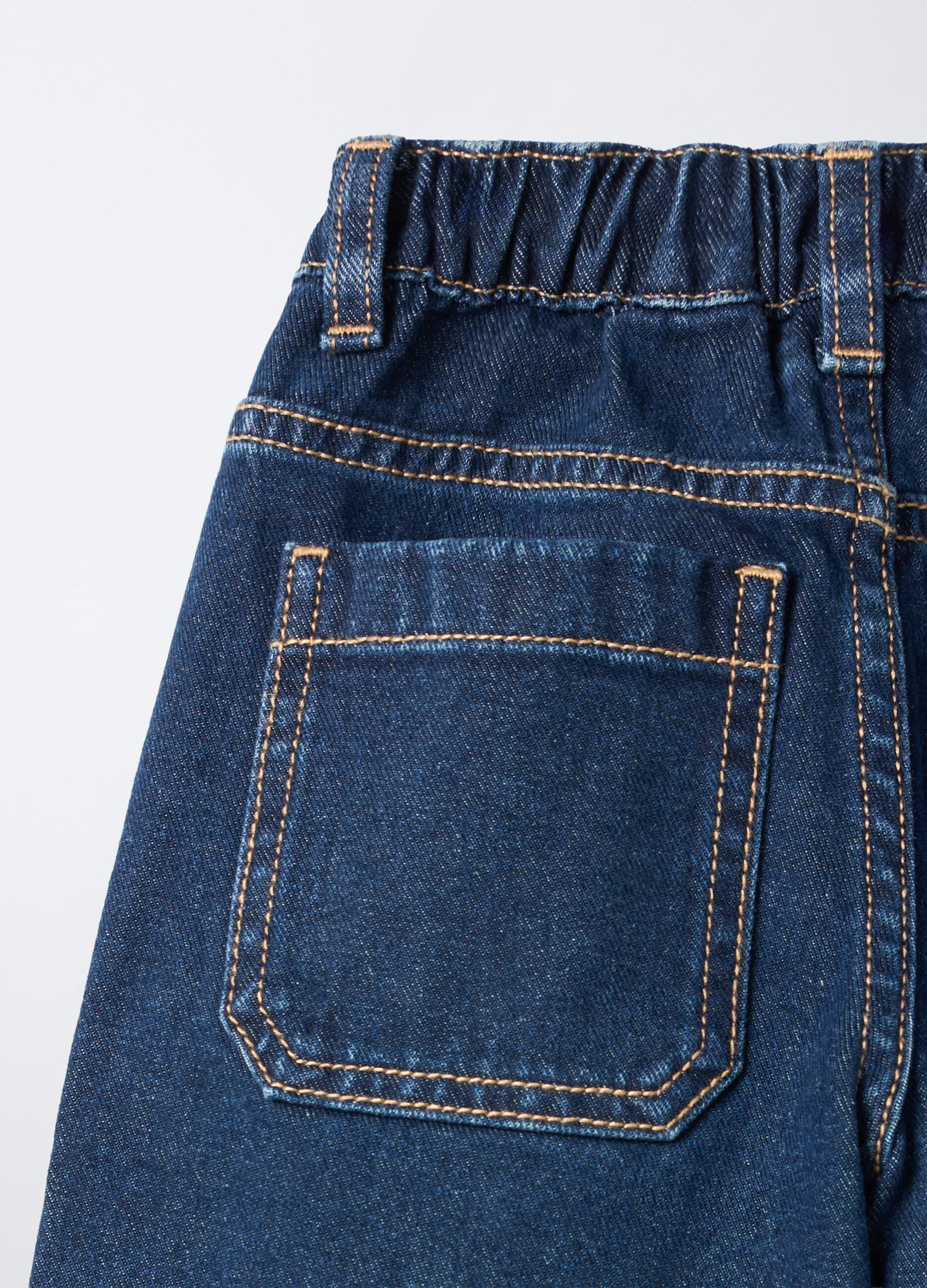 Pantaloni in denim di puro cotone Wide Leg bambina_2