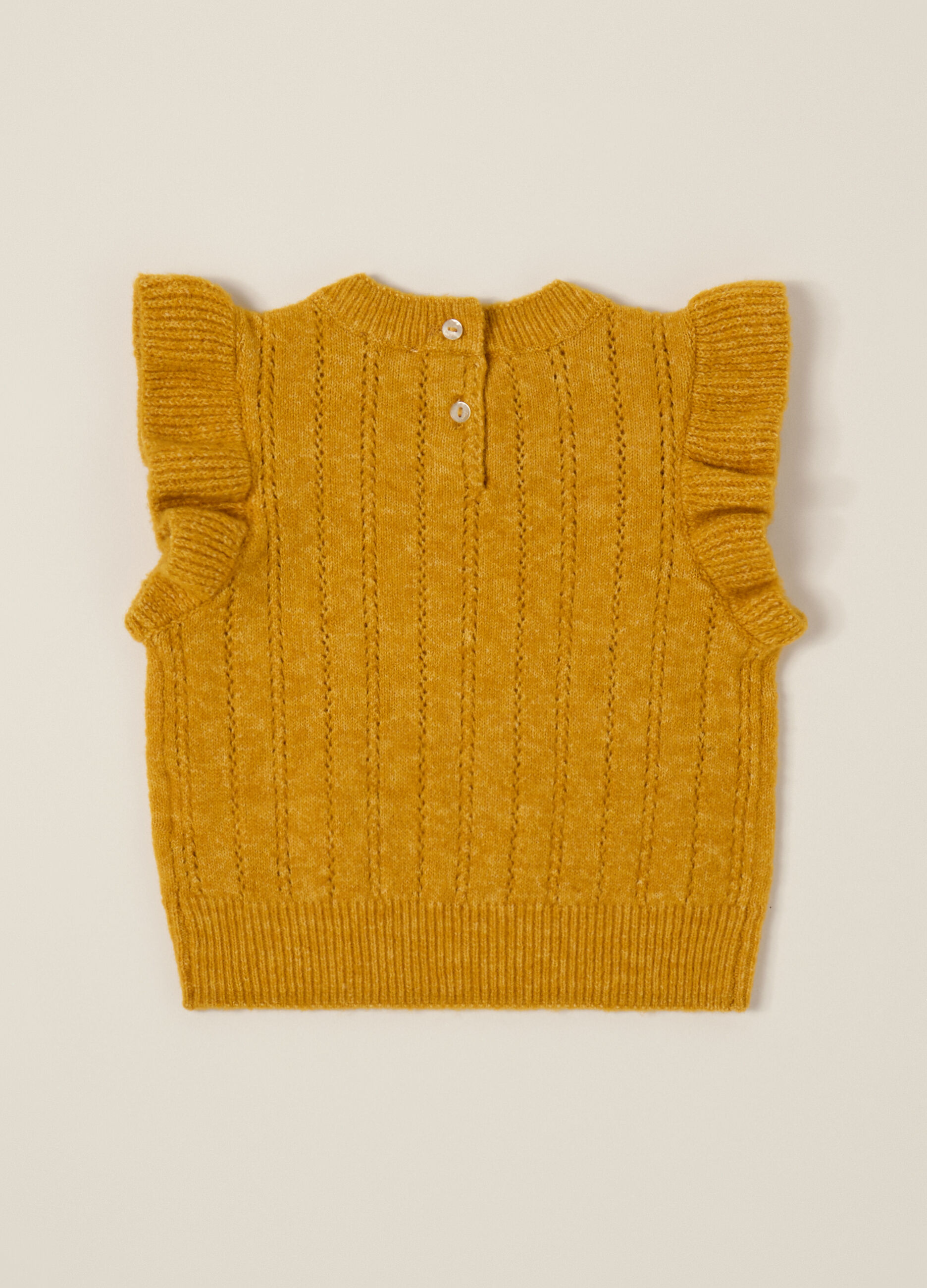 Maglia gialla per bambina in tessuto elasticizzato_2