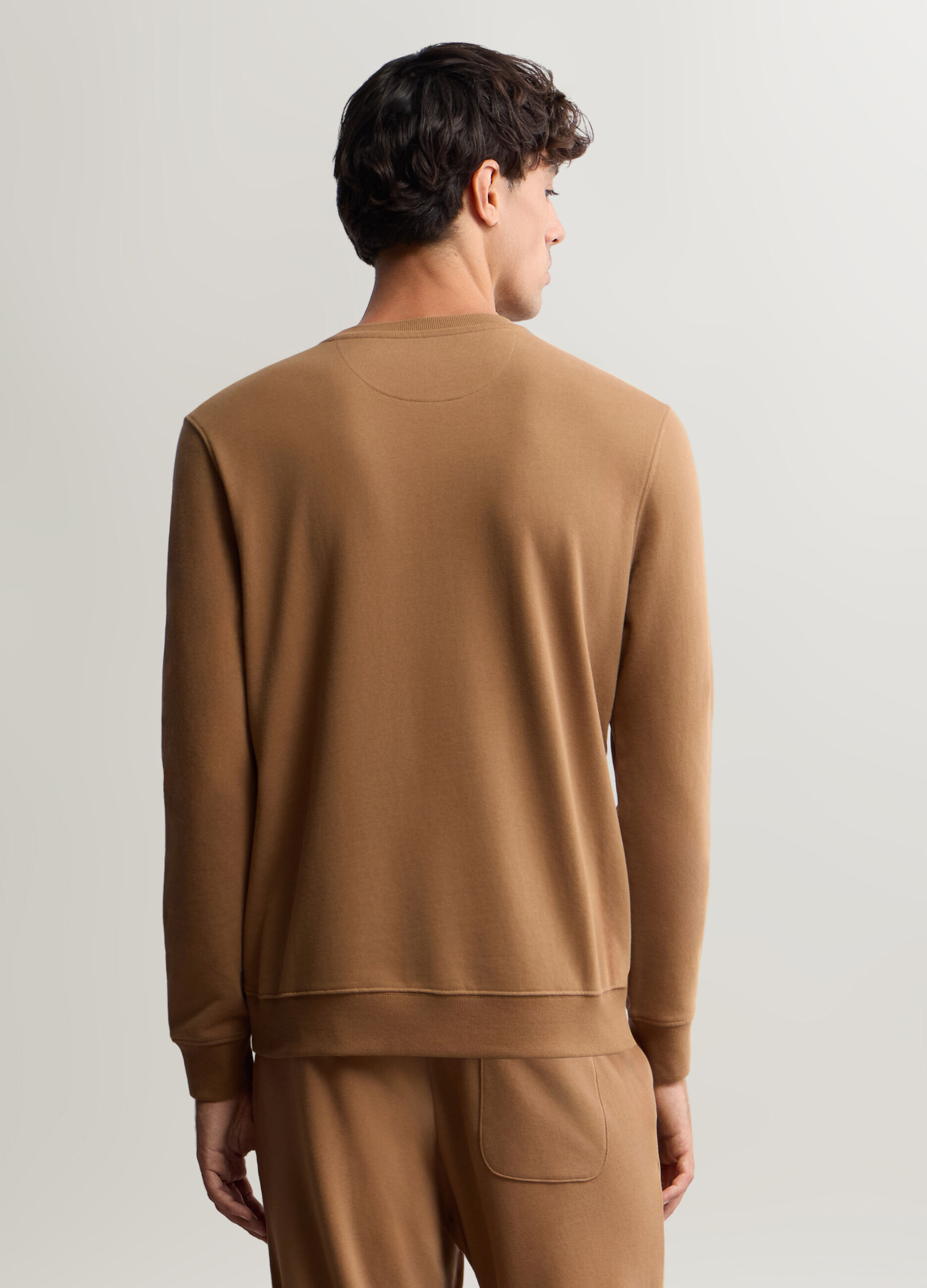 Felpa girocollo in cotone uomo