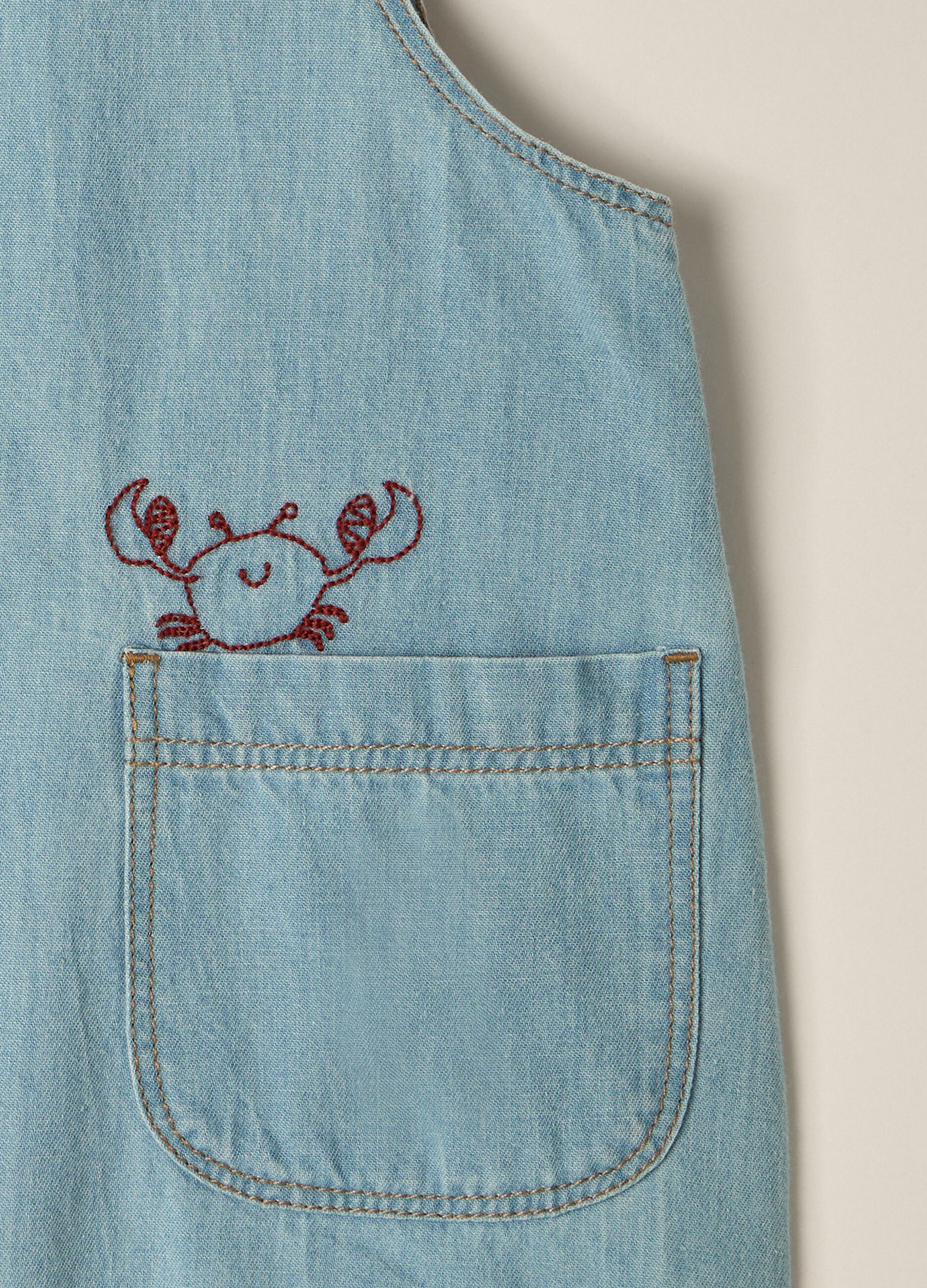 Salopette in denim di puro cotone IANA neonato_1
