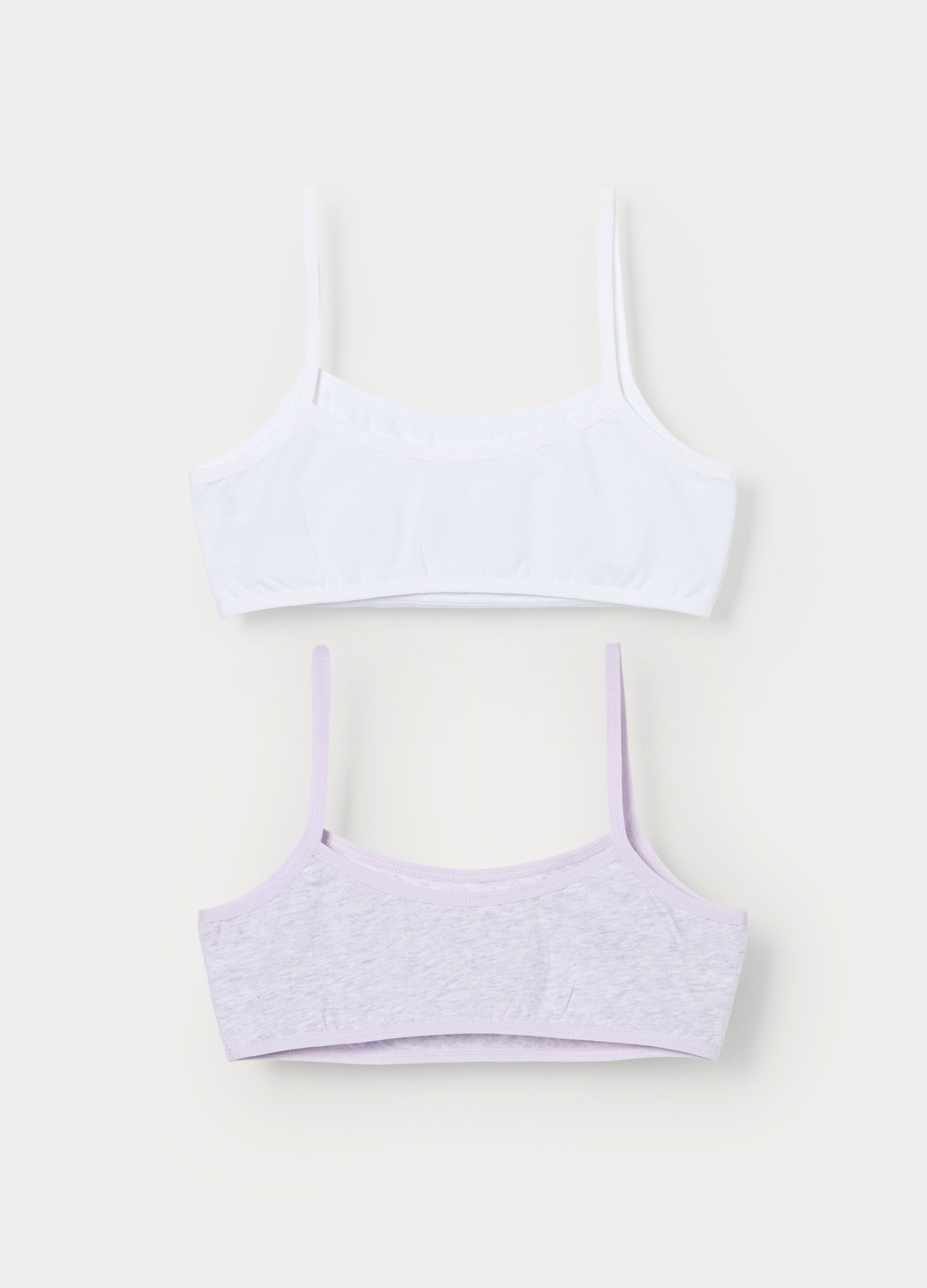 Pack 2 top in jersey di cotone stretch ragazza_1