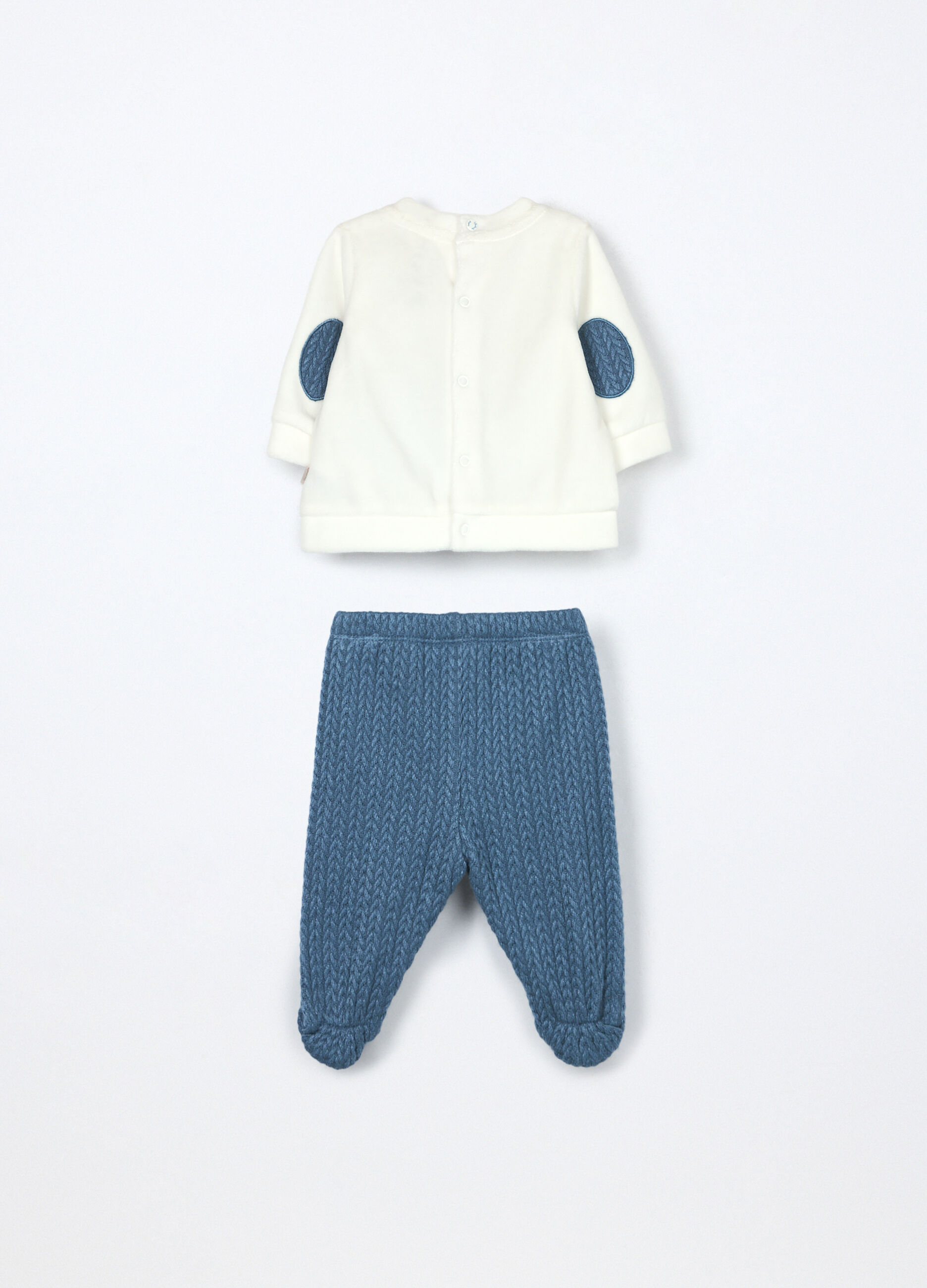Set in velour di misto cotone neonato_1