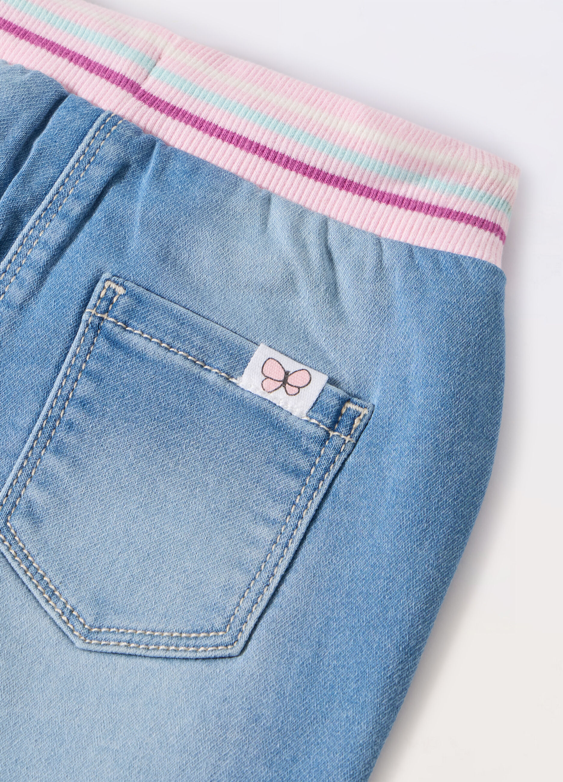 Jogger in denim misto cotone neonata_1