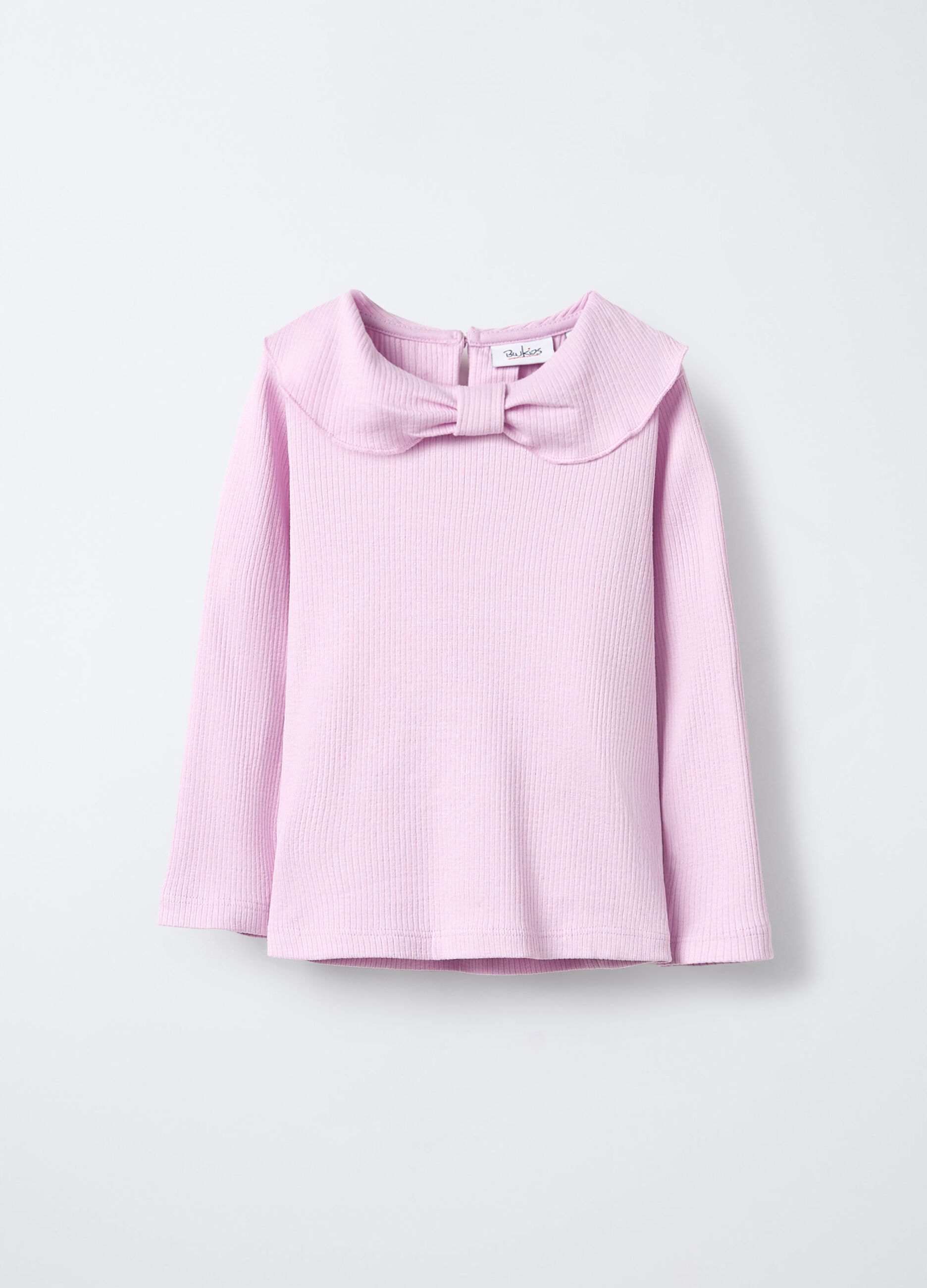 T-shirt in costina di cotone stretch Slim Fit bimba_0