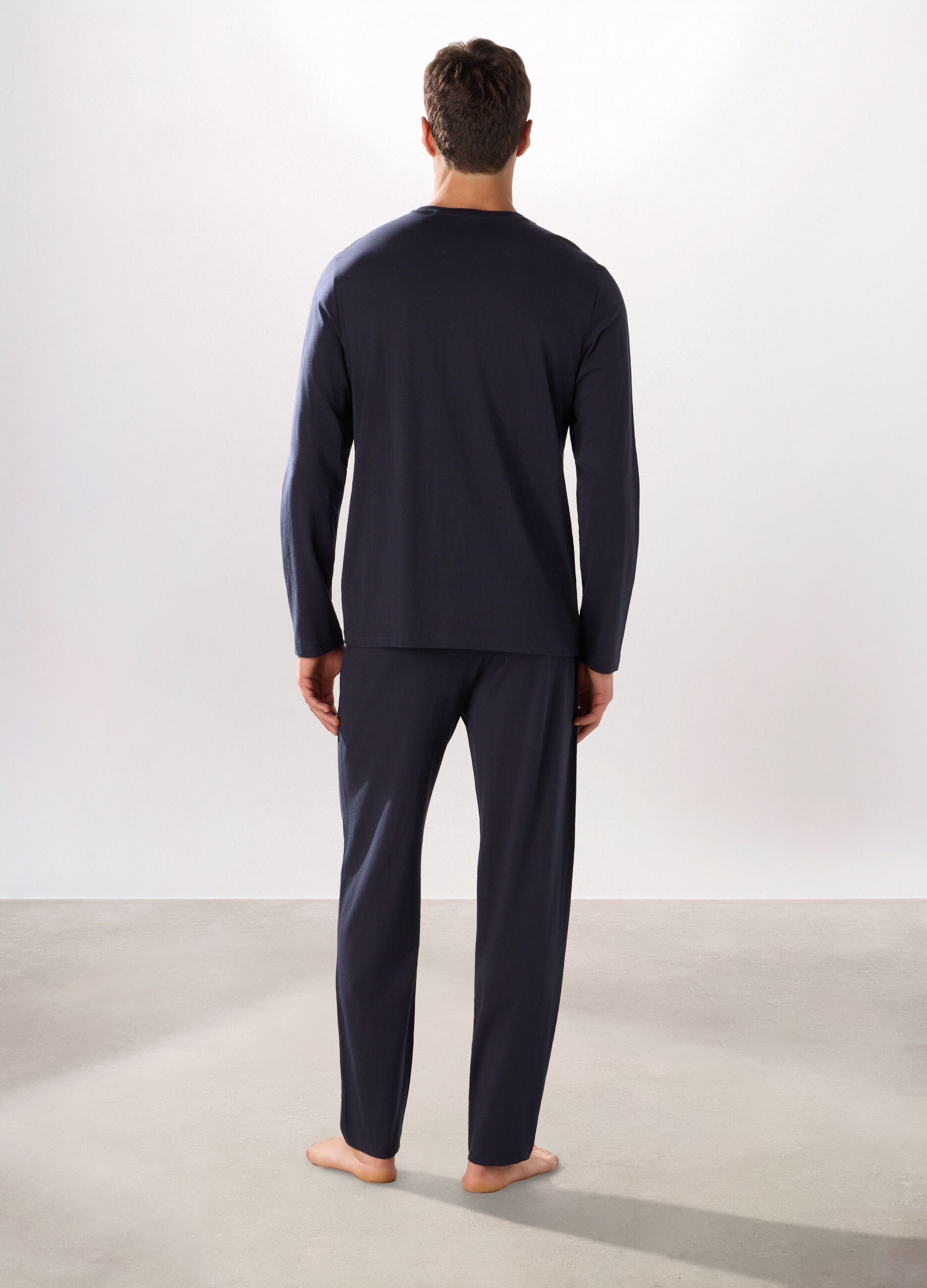 Pigiama lungo in jersey di puro cotone uomo_1