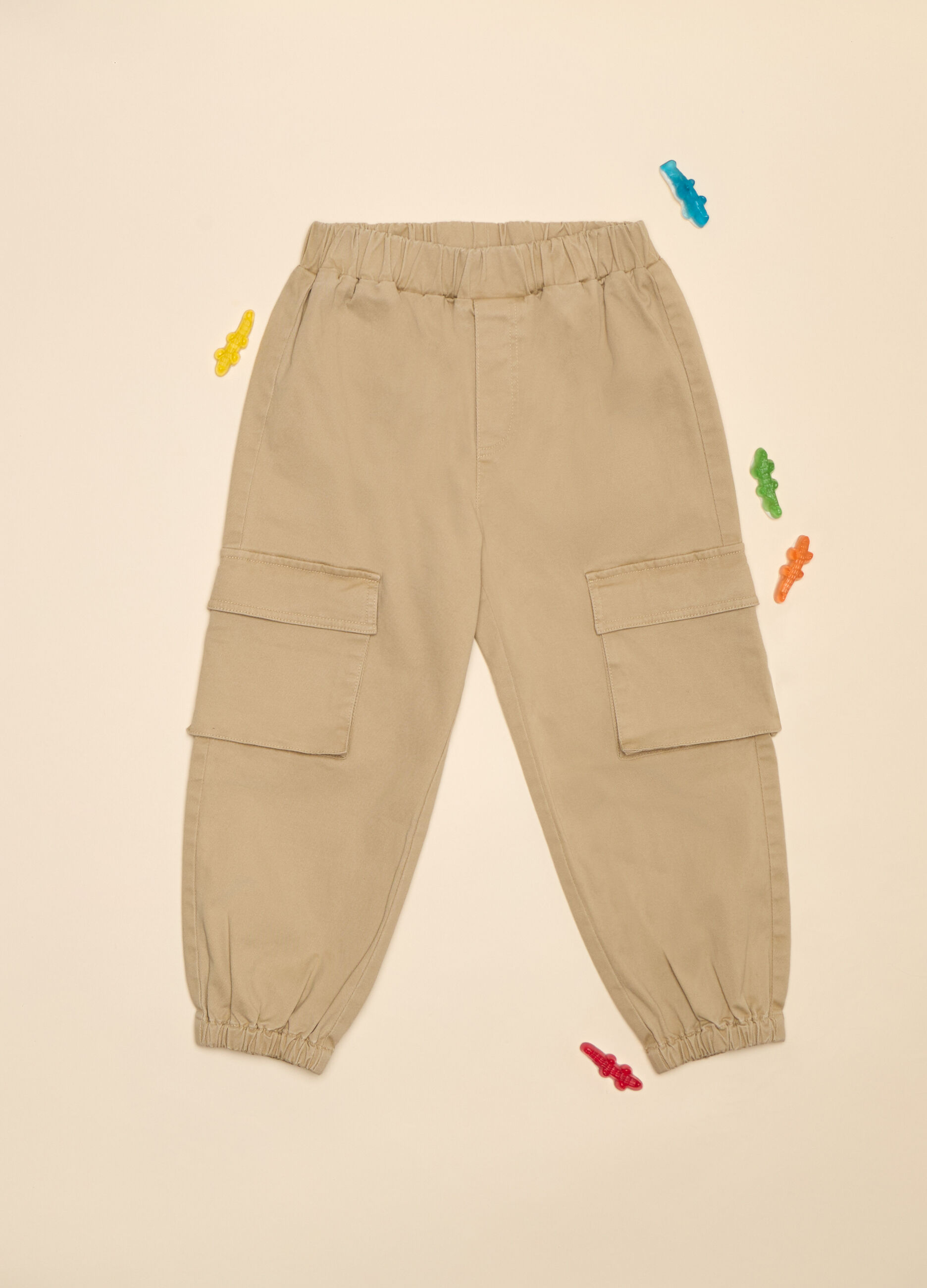 Pantaloni cargo in twill di cotone stretch_0