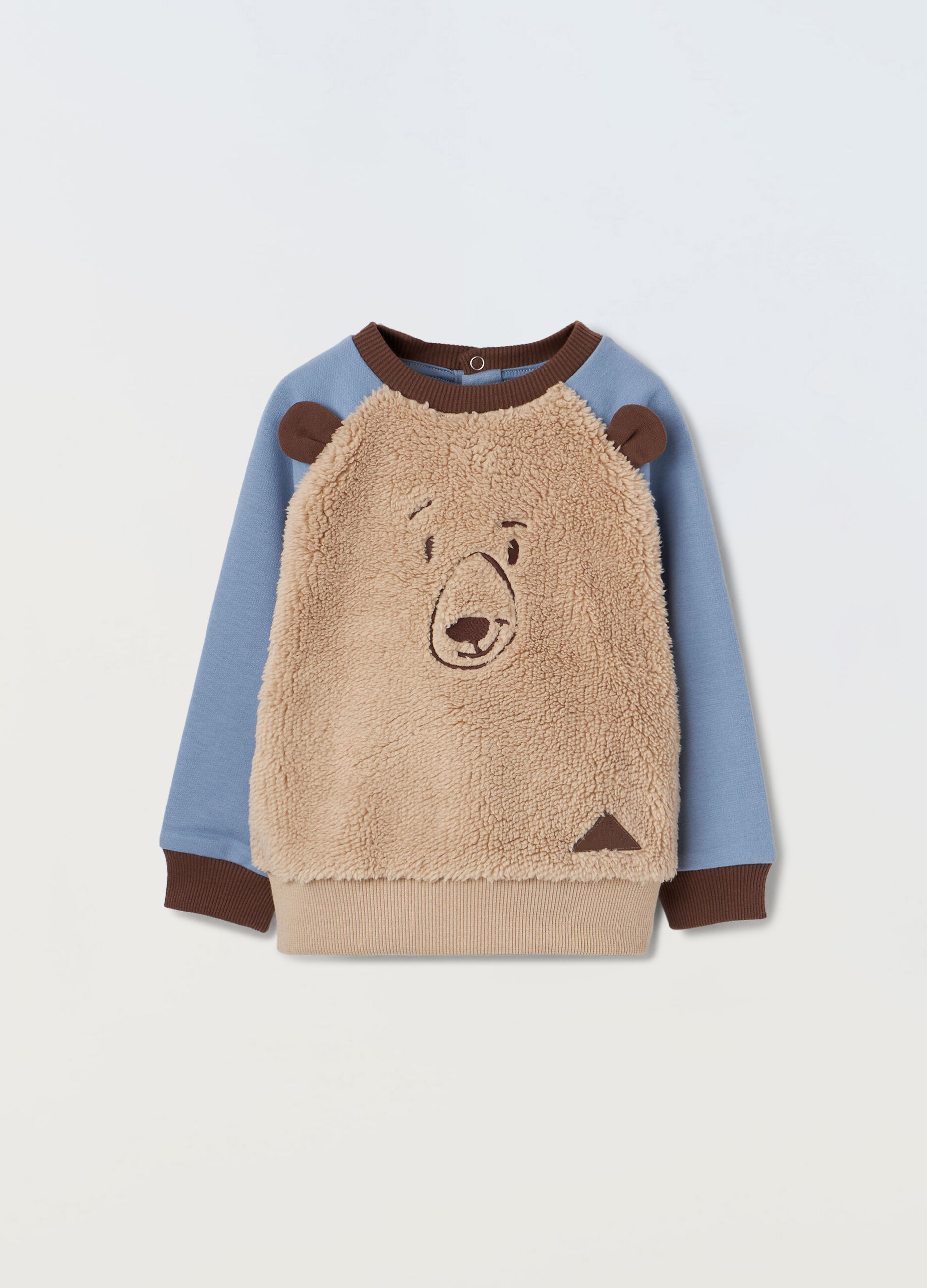 Felpa con fake fur e applicazioni neonato_0