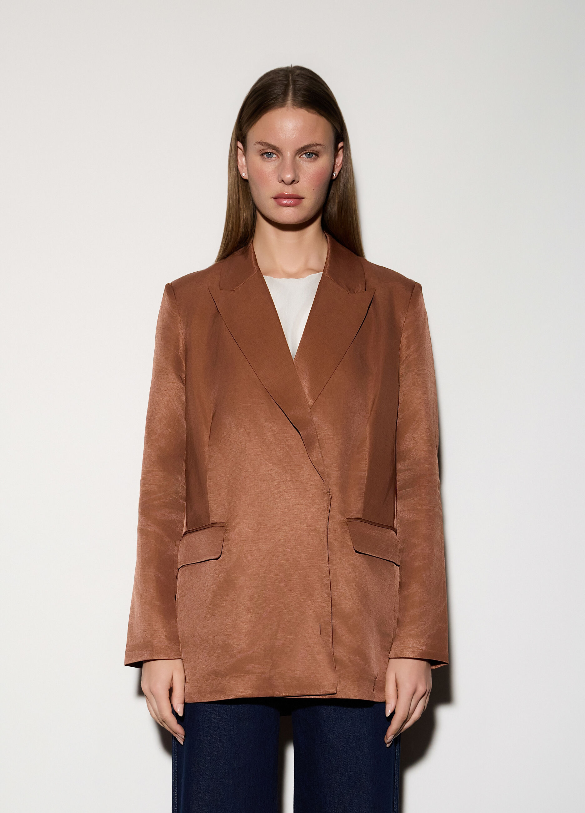 Blazer doppiopetto misto lino donna_1