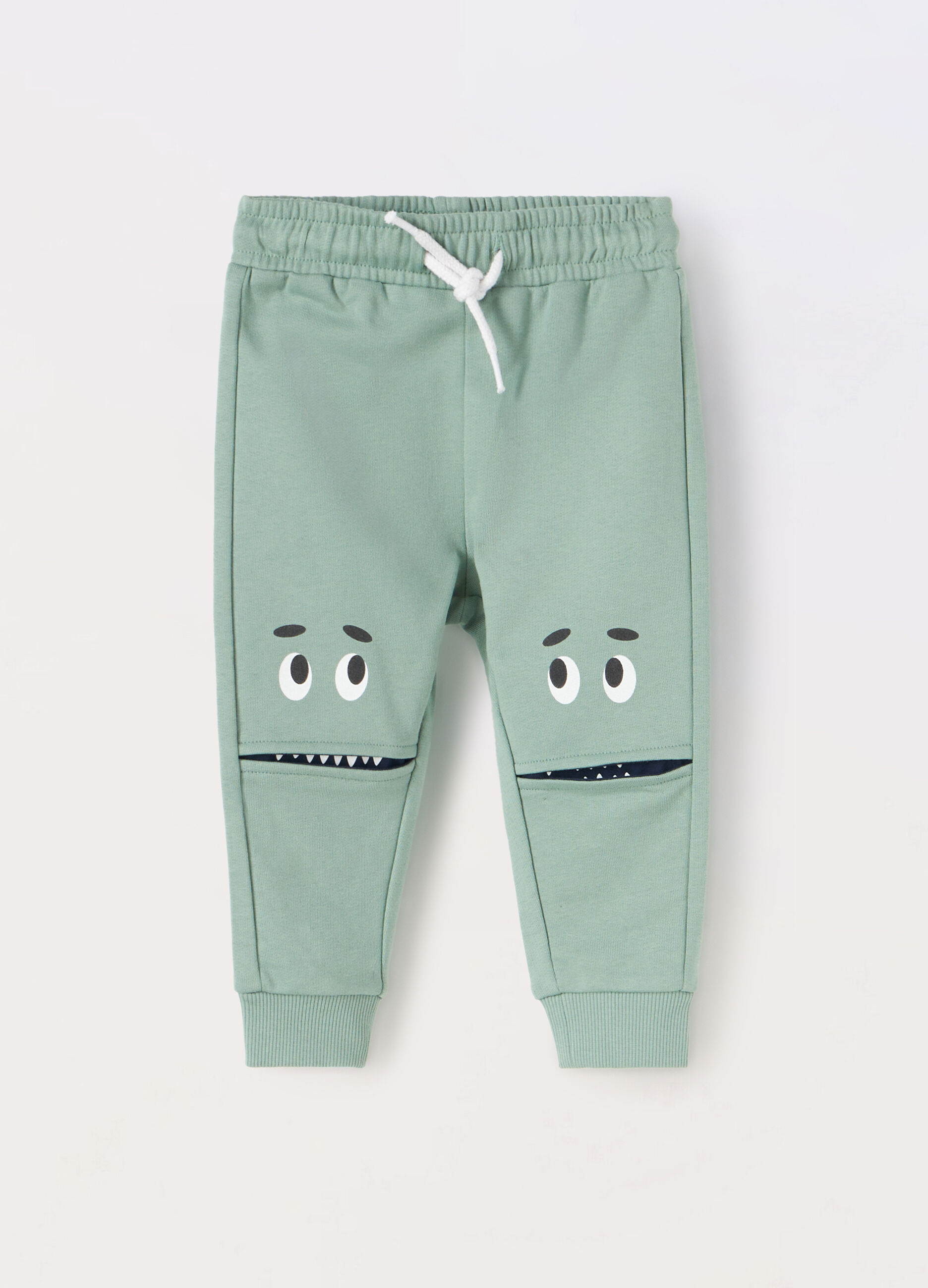 Jogger in french terry di puro cotone neonato_0