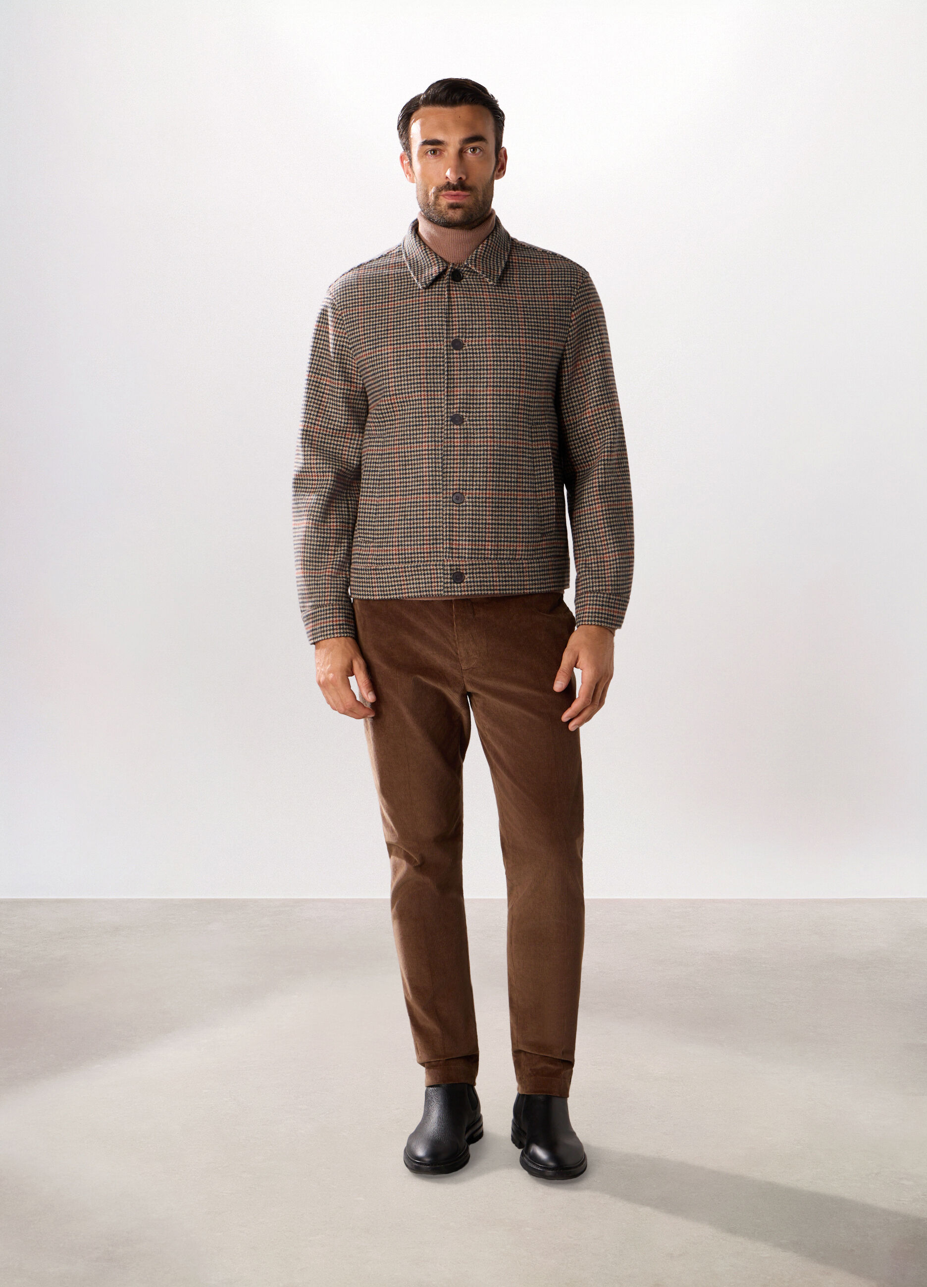 Giacca in pied-de-poule misto lana uomo_0