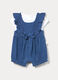 Pagliaccetto in chambray di puro cotone neonata_0