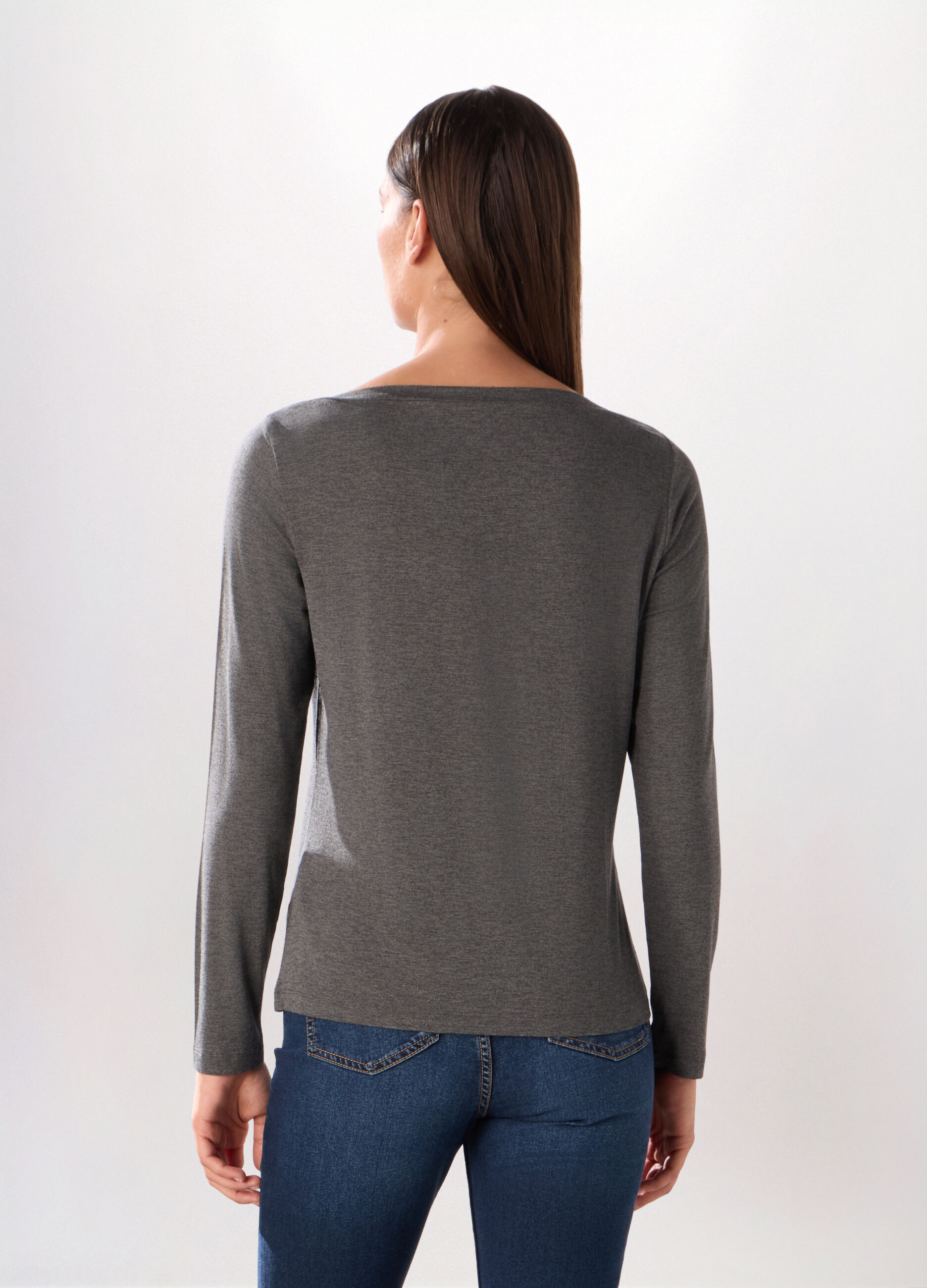 T-shirt in jersey di viscosa stretch donna_1