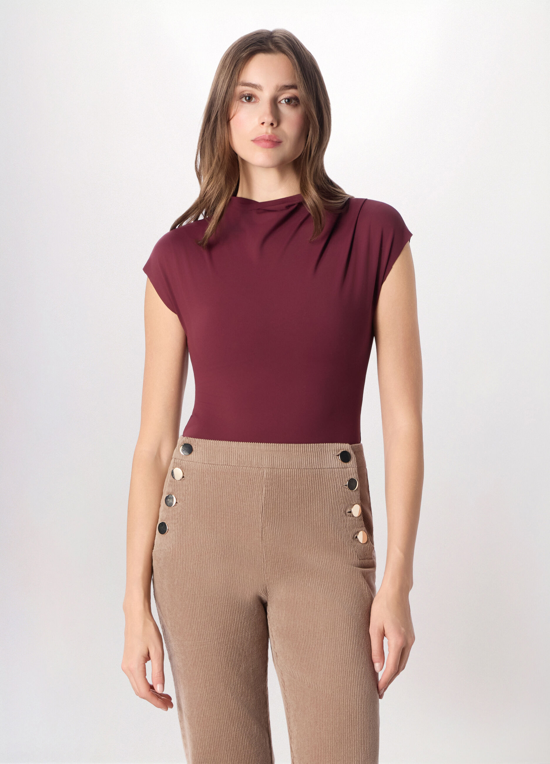 T-shirt in jersey stretch donna_0