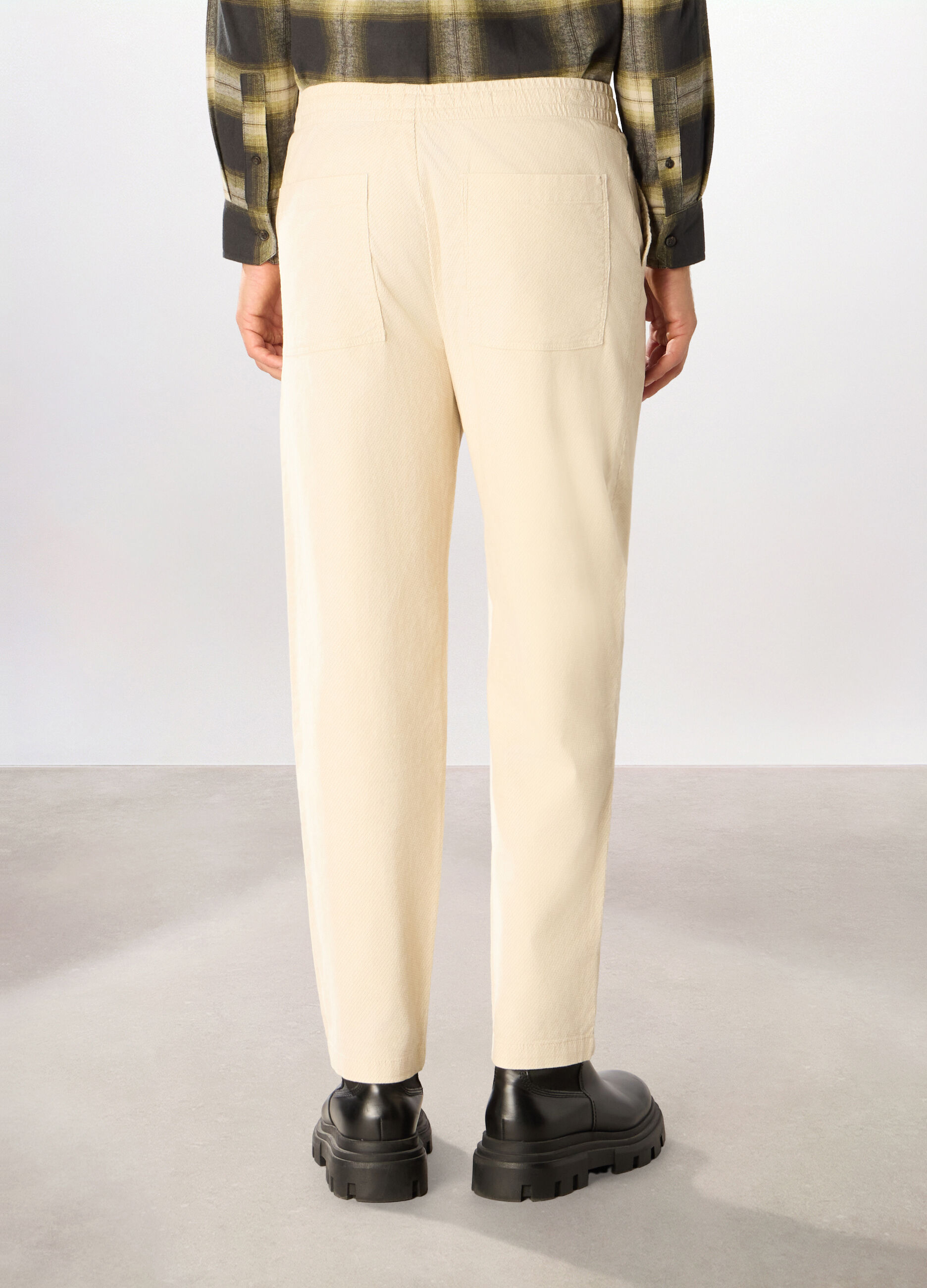 Pantaloni chino in velluto diagonale stretch uomo_1