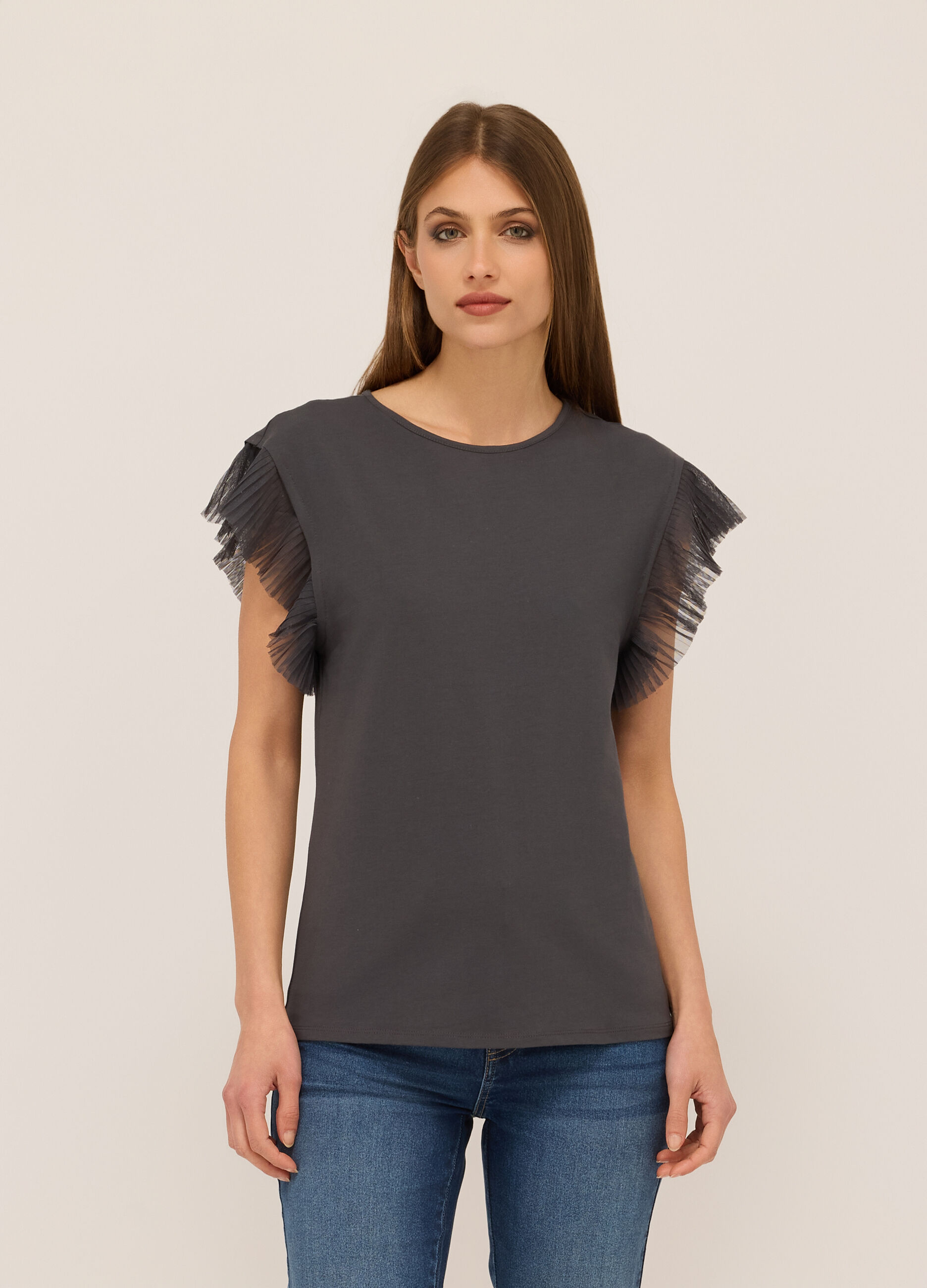 Canotta in jersey di cotone stretch donna_0