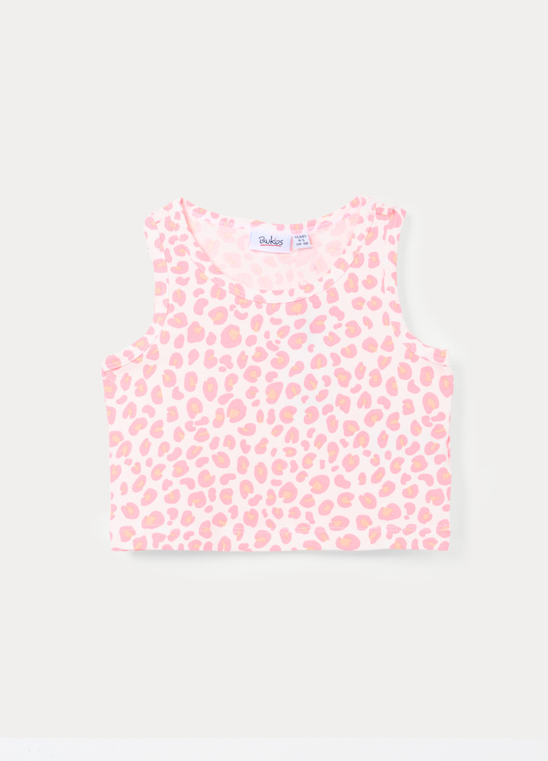 Canotta girocollo in jersey di cotone stretch bambina_0