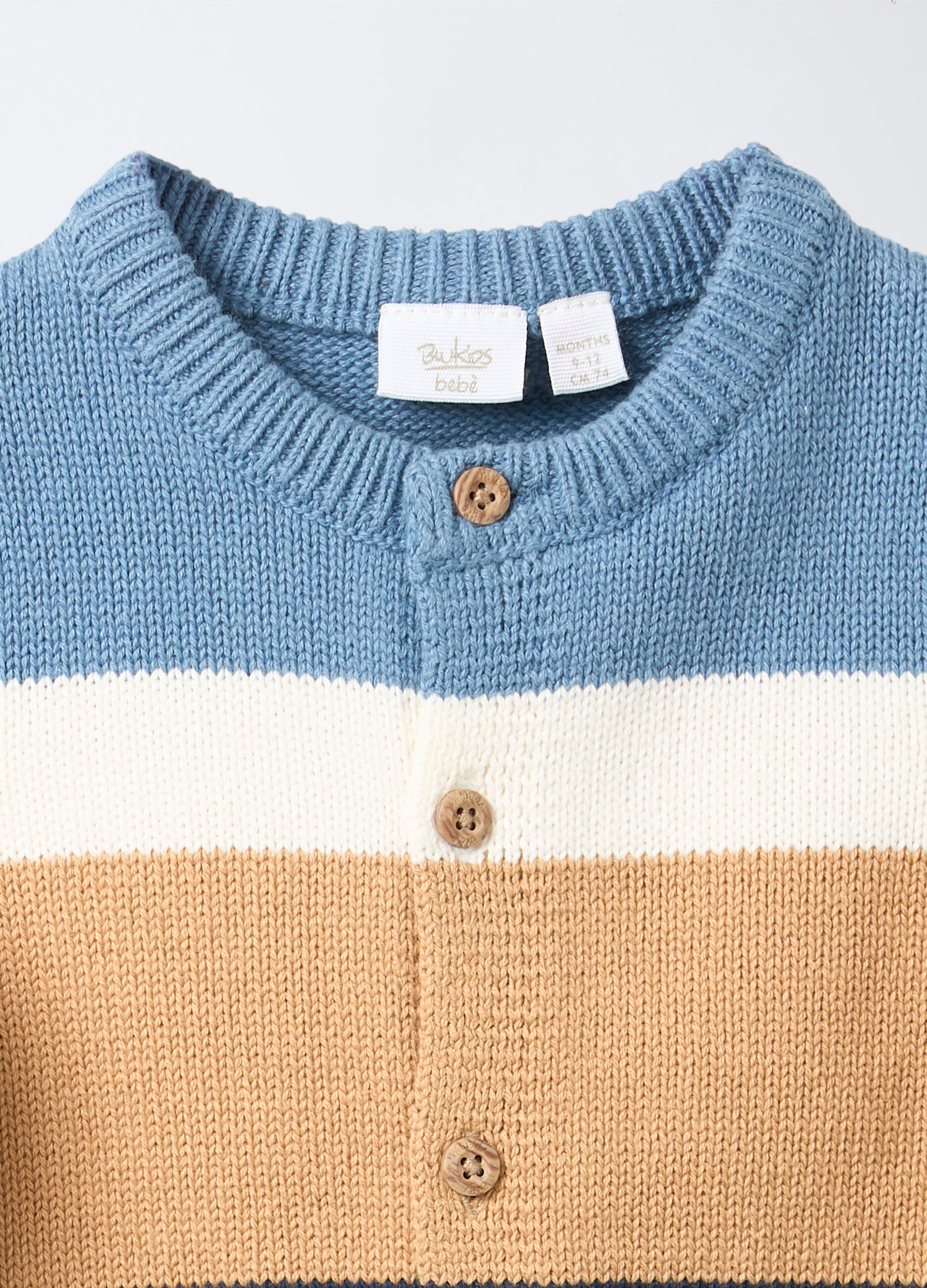 Cardigan tricot in puro cotone neonato_2