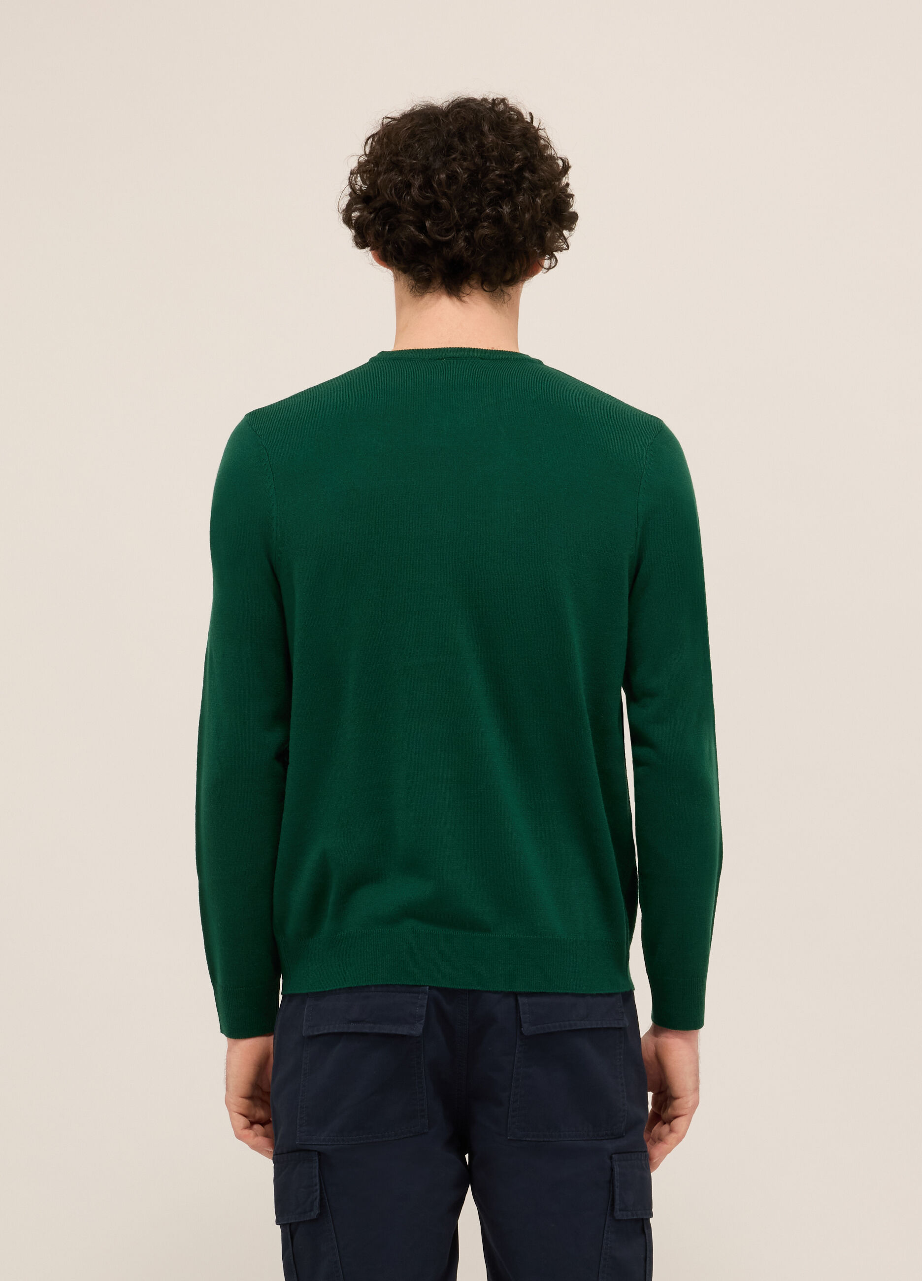 Maglione girocollo in maglia rasata uomo